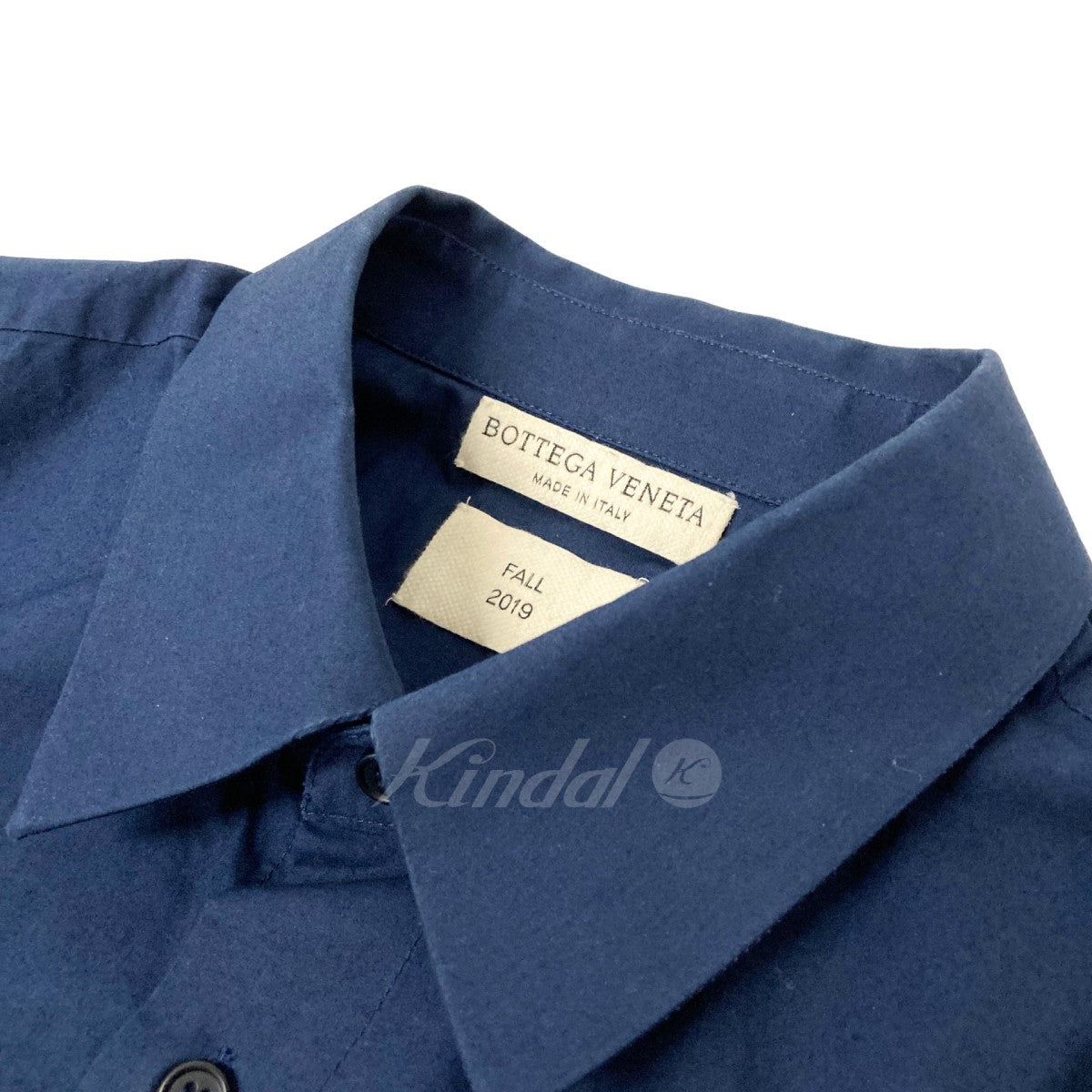 BOTTEGA VENETA(ボッテガヴェネタ) Refined Light Cotton Poplin Shirt 595828VF1RO ネイビー  サイズ 14｜【公式】カインドオルオンライン ブランド古着・中古通販【kindal】