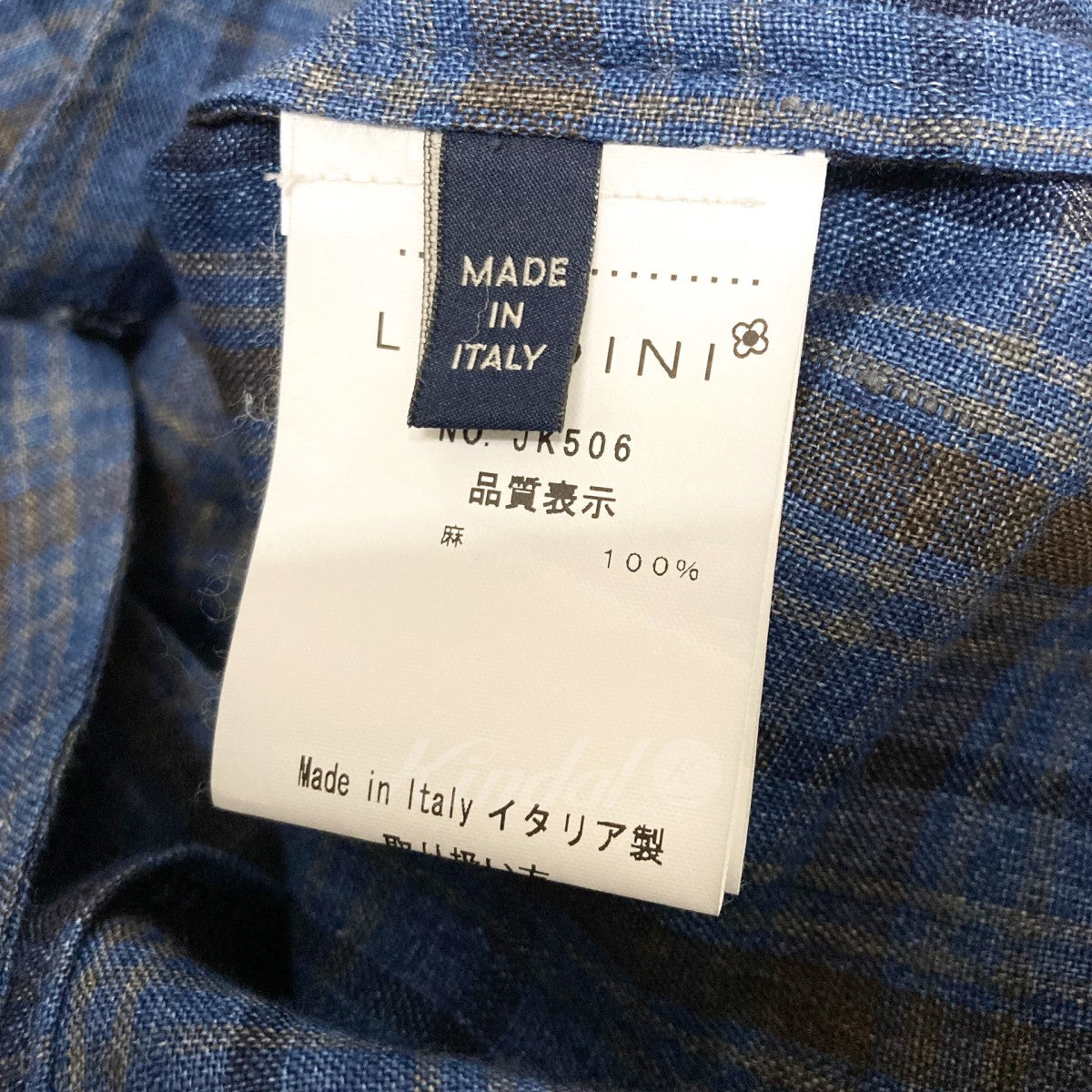 LARDINI(ラルディーニ) リネンブルーチェックシングルシャツジャケット ...