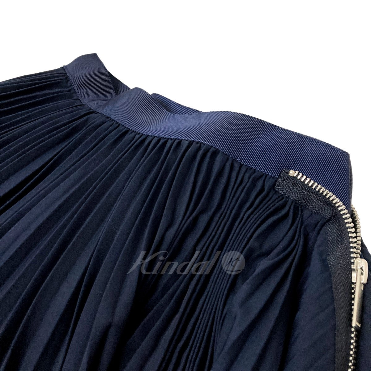 sacai(サカイ) Cotton Poplin Zipper Pleated Skirt SCW-057 20SS SCW-057 ネイビー サイズ  13｜【公式】カインドオルオンライン ブランド古着・中古通販【kindal】
