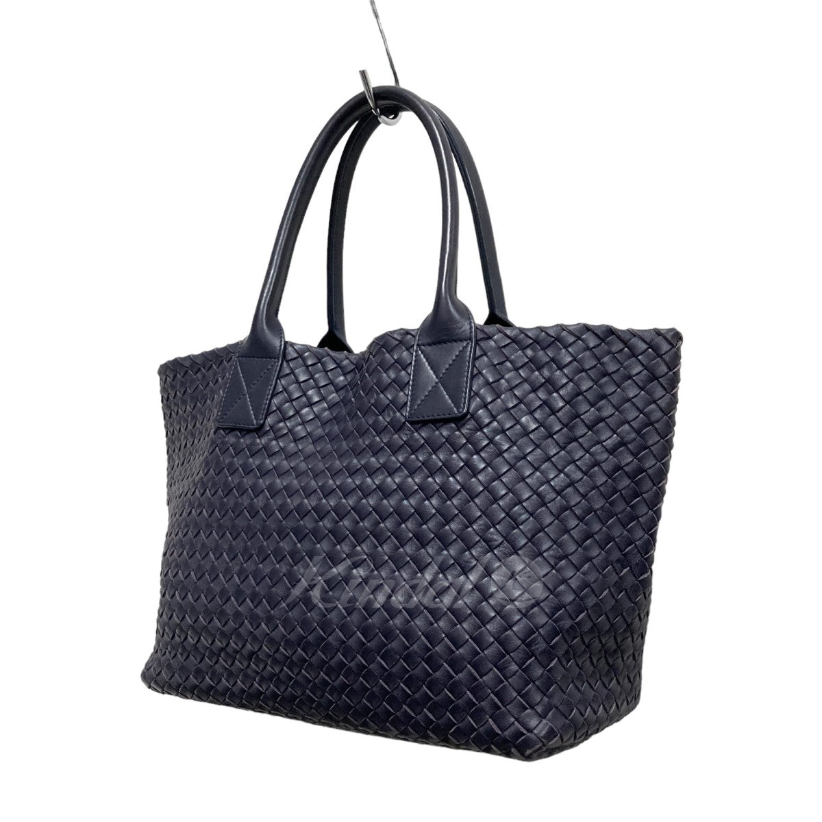 BOTTEGA VENETA(ボッテガヴェネタ) イントレチャート カバPM トートバッグ ネイビー サイズ 14｜【公式】カインドオルオンライン  ブランド古着・中古通販【kindal】