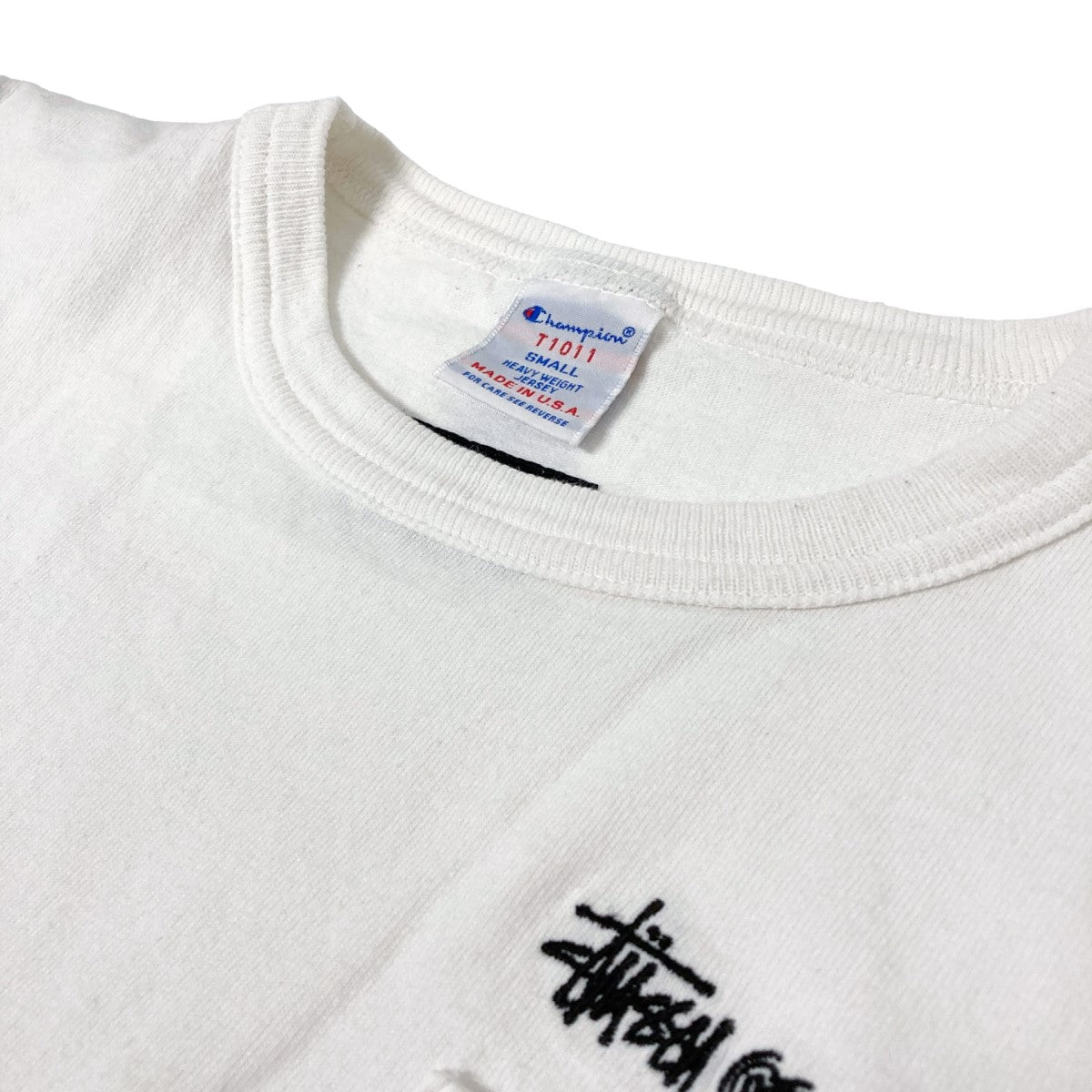 stussy×Champion 胸ポケットTシャツT1011 T1011 ホワイト サイズ 16 