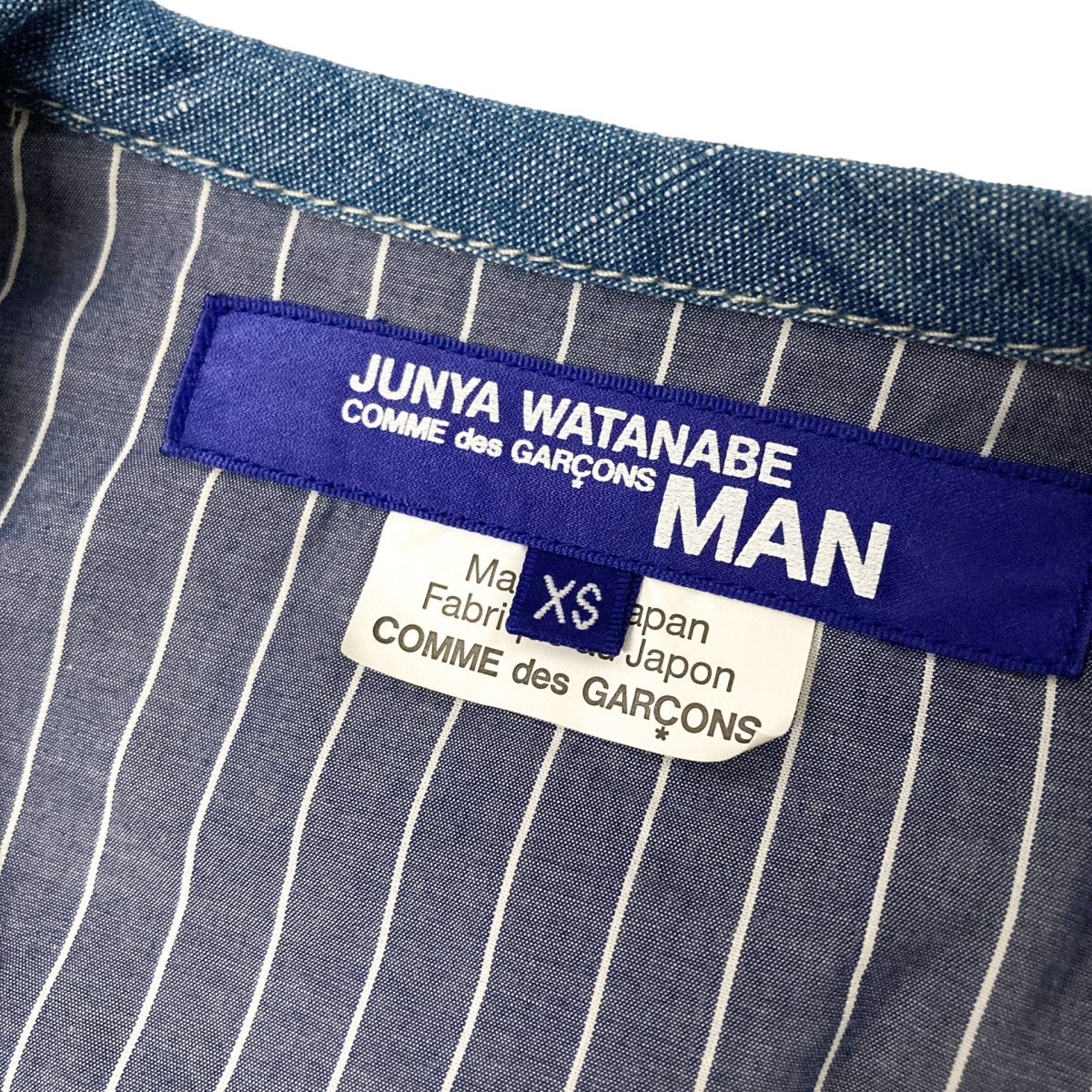 JUNYA WATANABE MAN(ジュンヤワタナベ) パッチワークデザインシャツWO B046 WO B046 ネイビー サイズ  16｜【公式】カインドオルオンライン ブランド古着・中古通販【kindal】