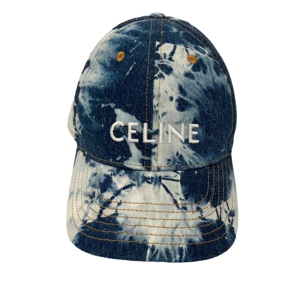 CELINE(セリーヌ) BASEBALL CAP IN COTTON AND DENIMデニムキャップ2AU6K470Y 07BH  2AU6K470Y 07BH インディゴ×ホワイト サイズ L｜【公式】カインドオルオンライン ブランド古着・中古通販【kindal】