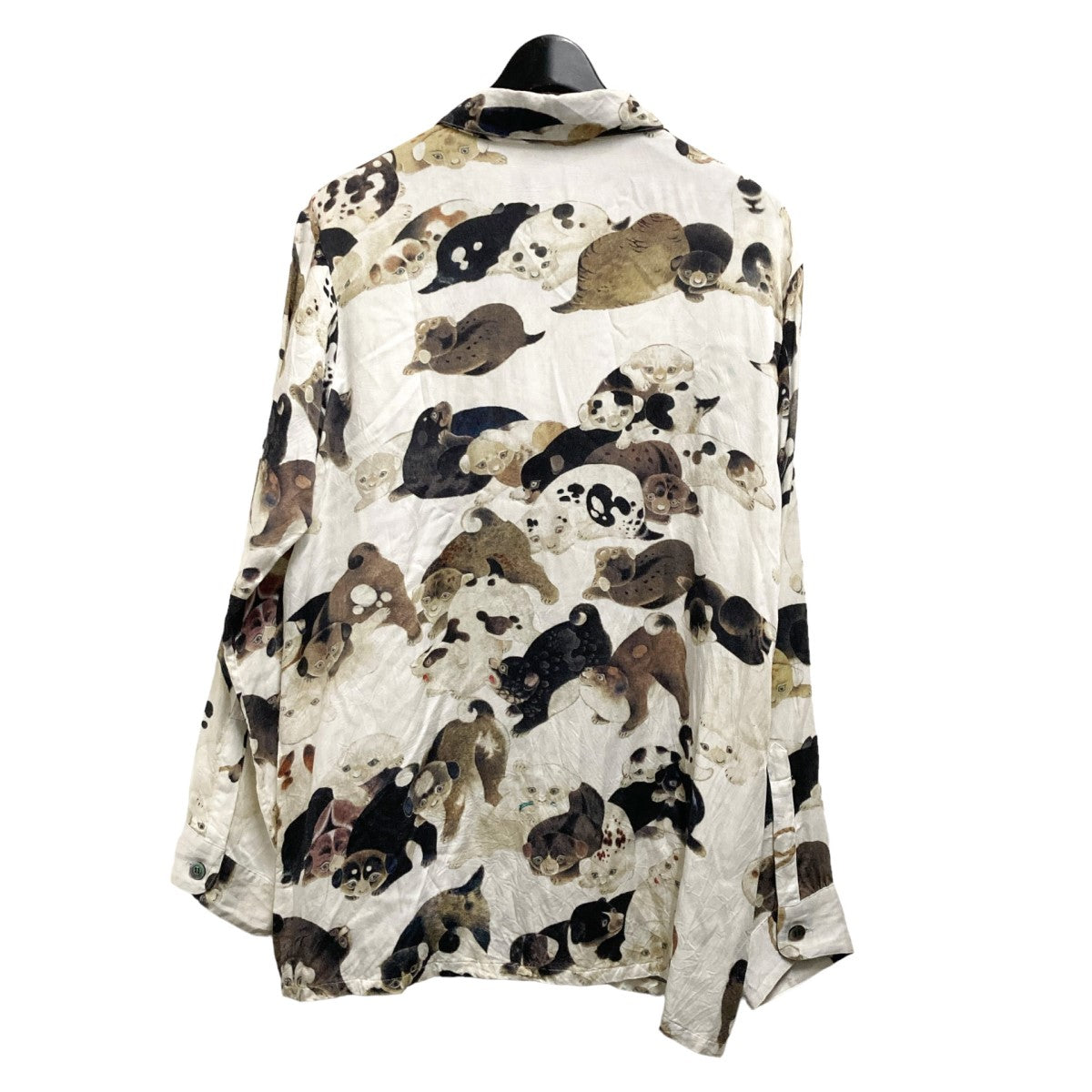 Long Sleeve Shirt伊藤若冲 構図の百犬図開襟総柄シャツN21 RLSH04