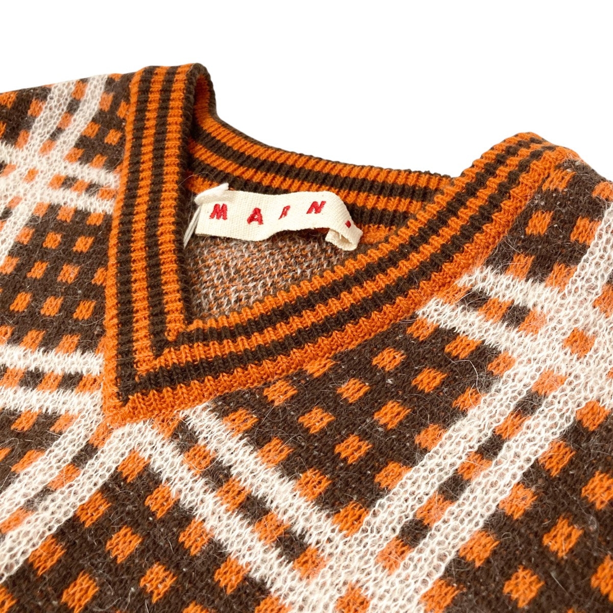 MARNI(マルニ) 50s CHECKニットベストCVMG0102Q0 CVMG0102Q0 オレンジ 