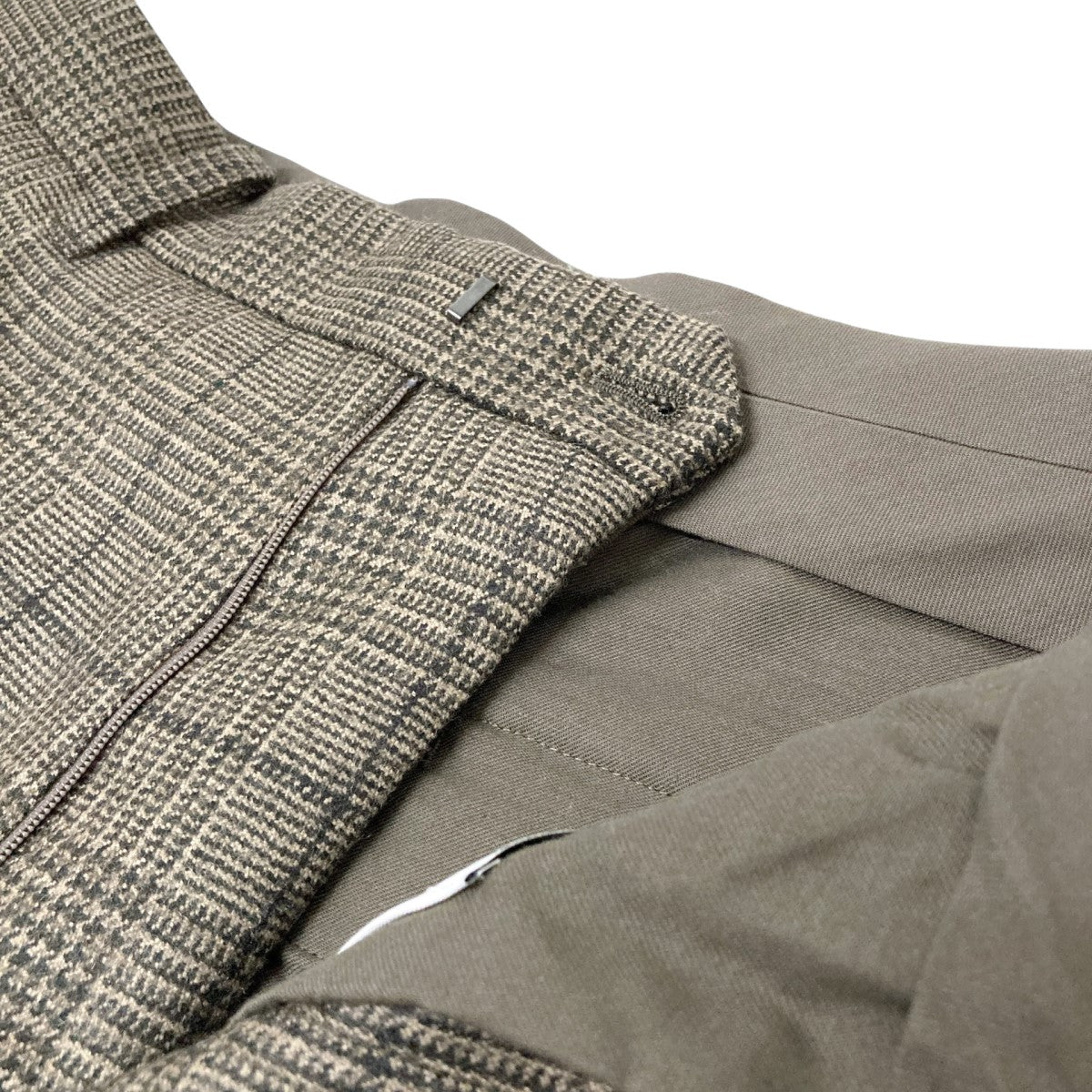 EX WIDE TAPERED TROUSERSチェックテーパードパンツST 413 2