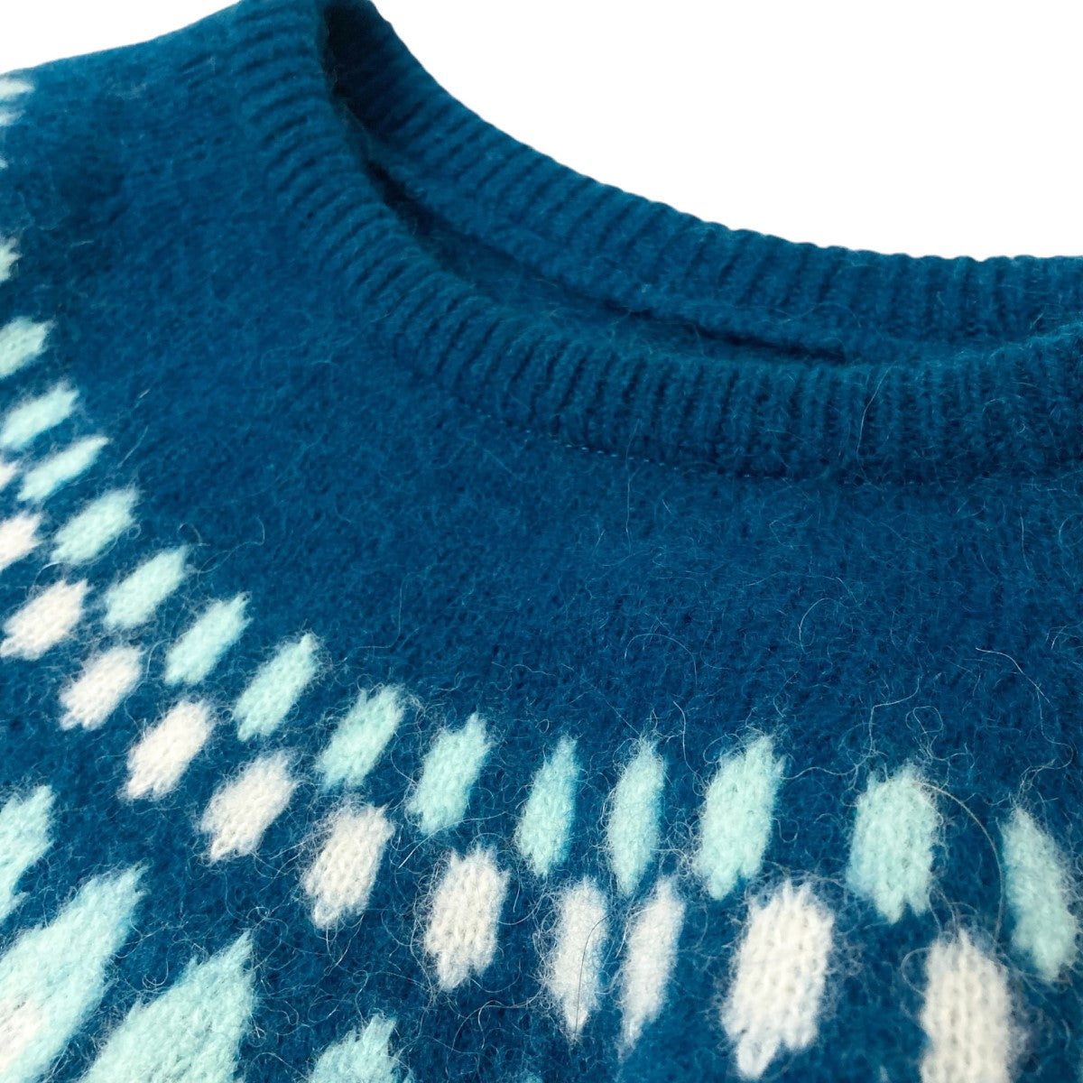 uniform experiment×FRAGMENT DESIGN NORDIC CREWNECK KNITアルパカ混ノルディックニットUE  222066 UE 222066 ブルー サイズ 4｜【公式】カインドオルオンライン ブランド古着・中古通販【kindal】