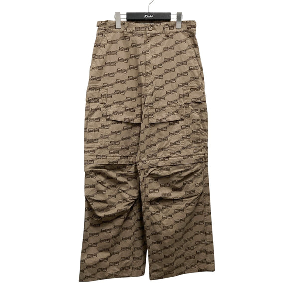 【BALENCIAGA】BB モノグラム 2WAY カーゴパンツ 22AW BALENCIAGA(バレンシアガ) ダメージ加工 BBモノグラム 2WAYカーゴ