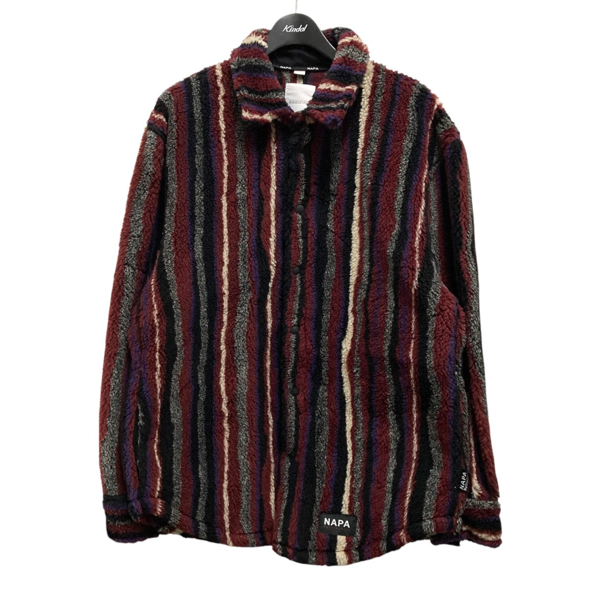 NAPAPIJRI×Martine rose NOYKDA striped faux shearling shirt jacketフリースジャケット 古着・中古-1枚目のアイテム画像