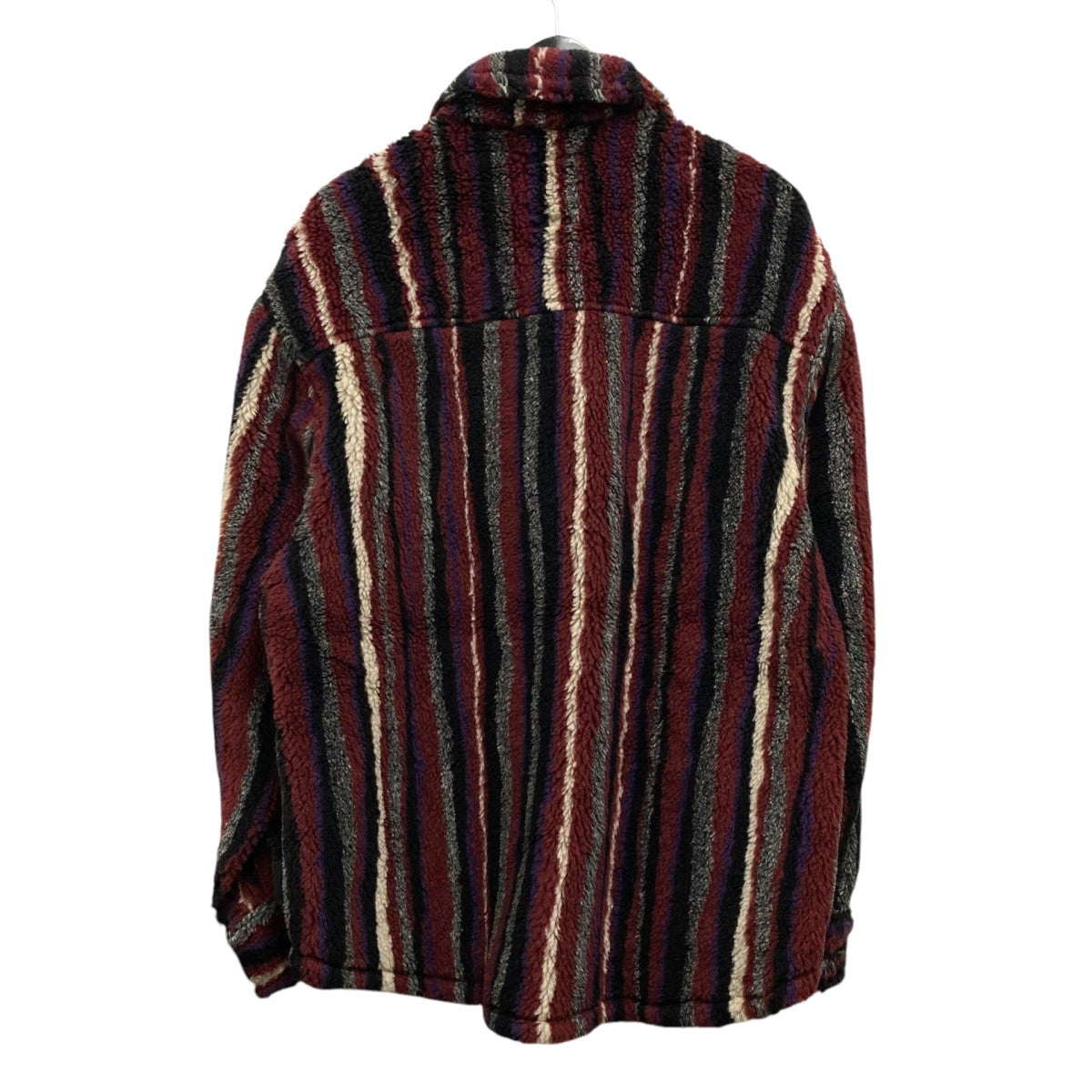 NAPAPIJRI×Martine rose NOYKDA striped faux shearling shirt jacketフリースジャケット 古着・中古-2枚目のアイテム画像
