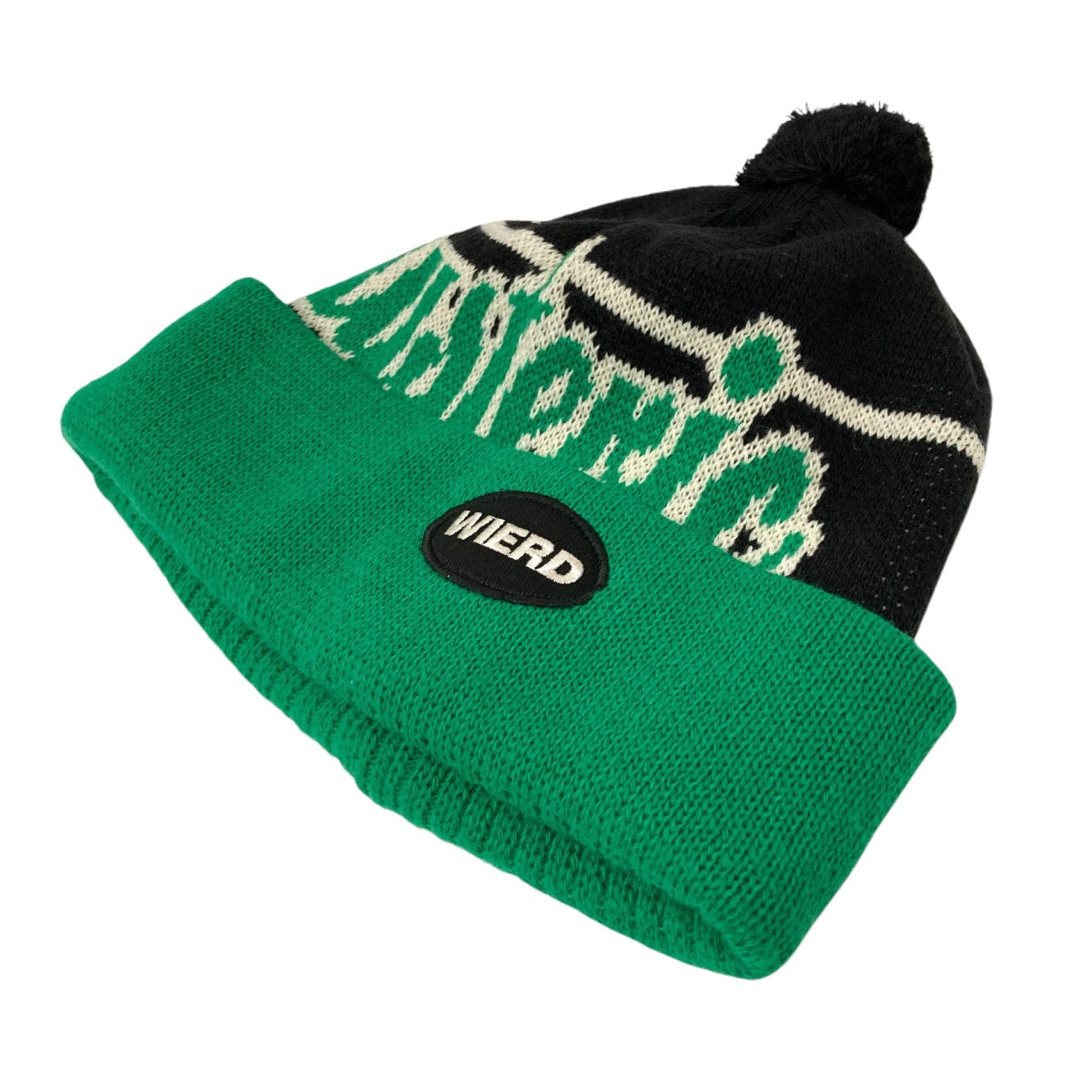 HYSTERIC GLAMOUR 緑のポンポン付きニット帽 HYSTERIC GLAMOUR 緑のポンポン付きニット帽