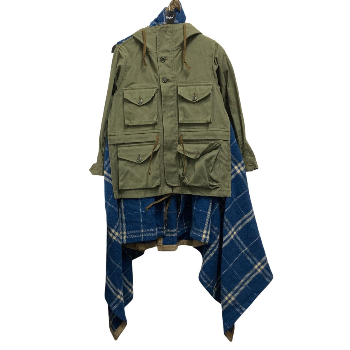COMME des GARCONS Drape Check Switching Military Jacket切替ミリタリージャケットGD J043 古着・中古-1枚目のアイテム画像