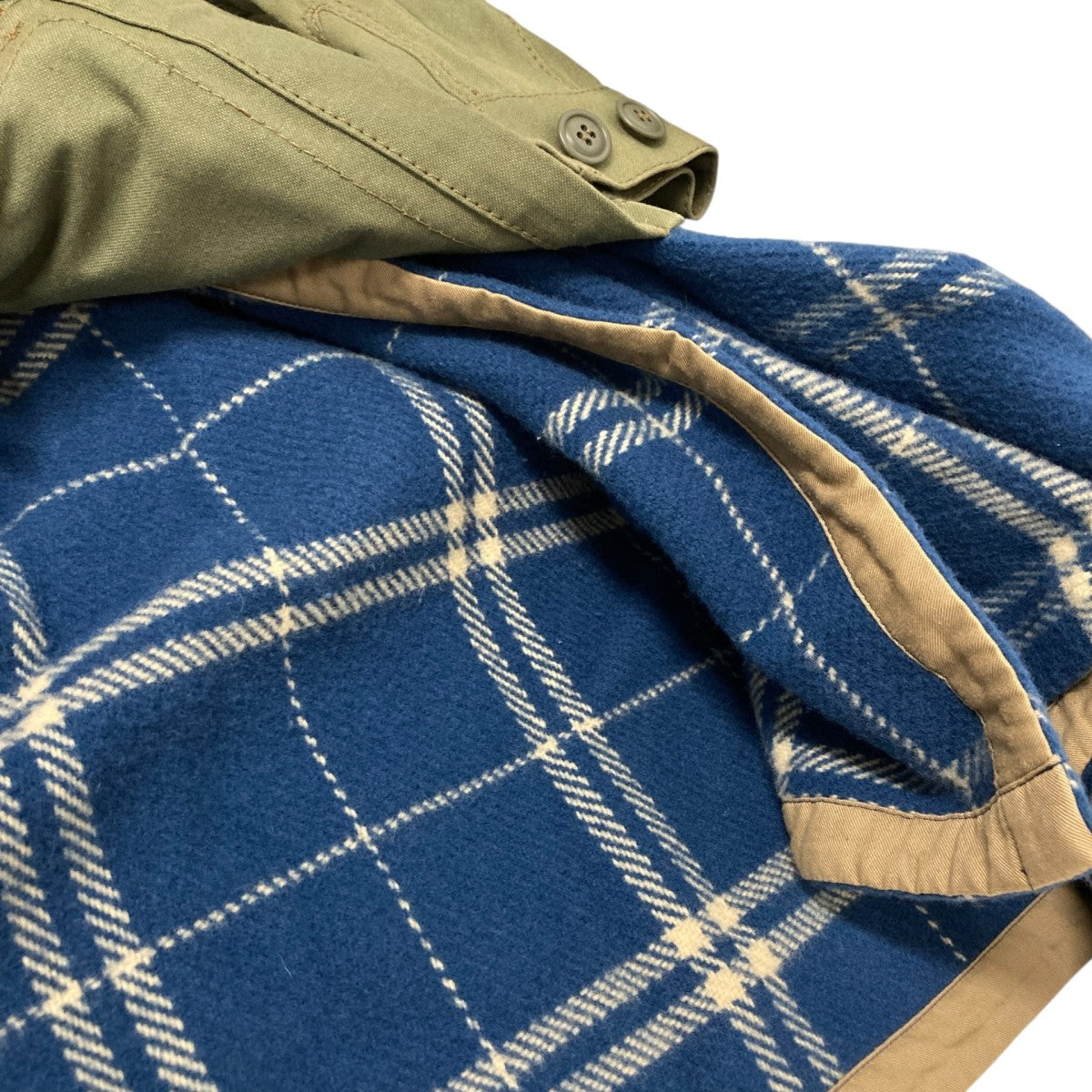 COMME des GARCONS Drape Check Switching Military Jacket切替ミリタリージャケットGD J043 古着・中古-4枚目のアイテム画像
