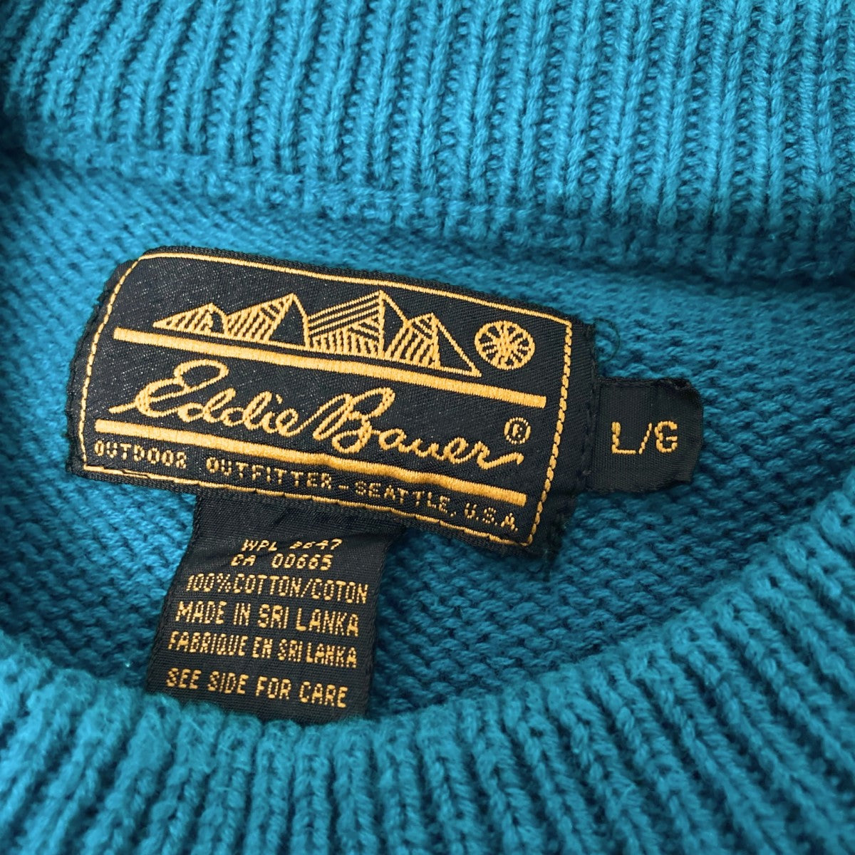 Eddie Bauer(エディーバウアー) 90sコットンニット ブルー