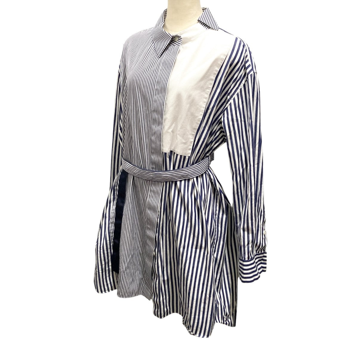 sacai STRIPED POPLIN SHIRT DRESS切替ワンピース23 06529 古着・中古-3枚目のアイテム画像