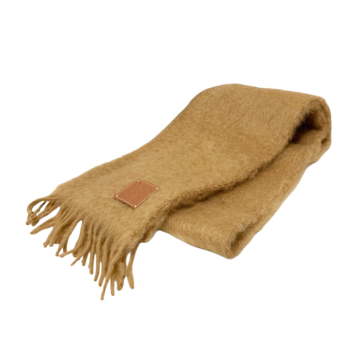 LOEWE クリーム色 フリンジマフラー LOEWE - LOEWE ロエベ アナグラム ロゴ フリンジ マフラー アイボリー