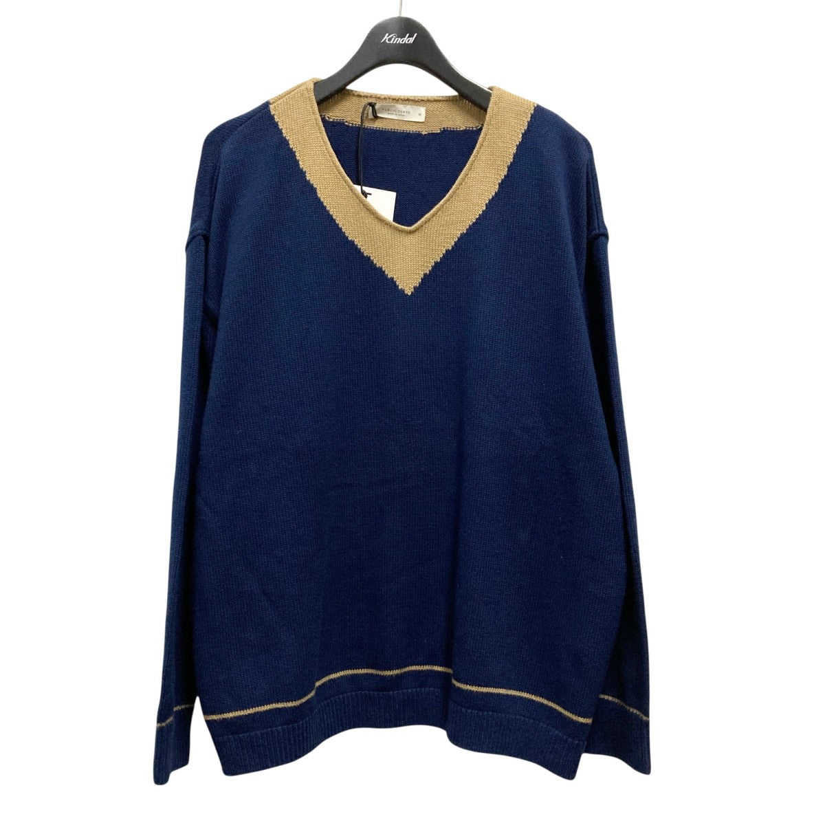 PUBLIC TOKYO OVERSIZE TILDEN KNITVネックニット600130001 古着・中古-1枚目のアイテム画像