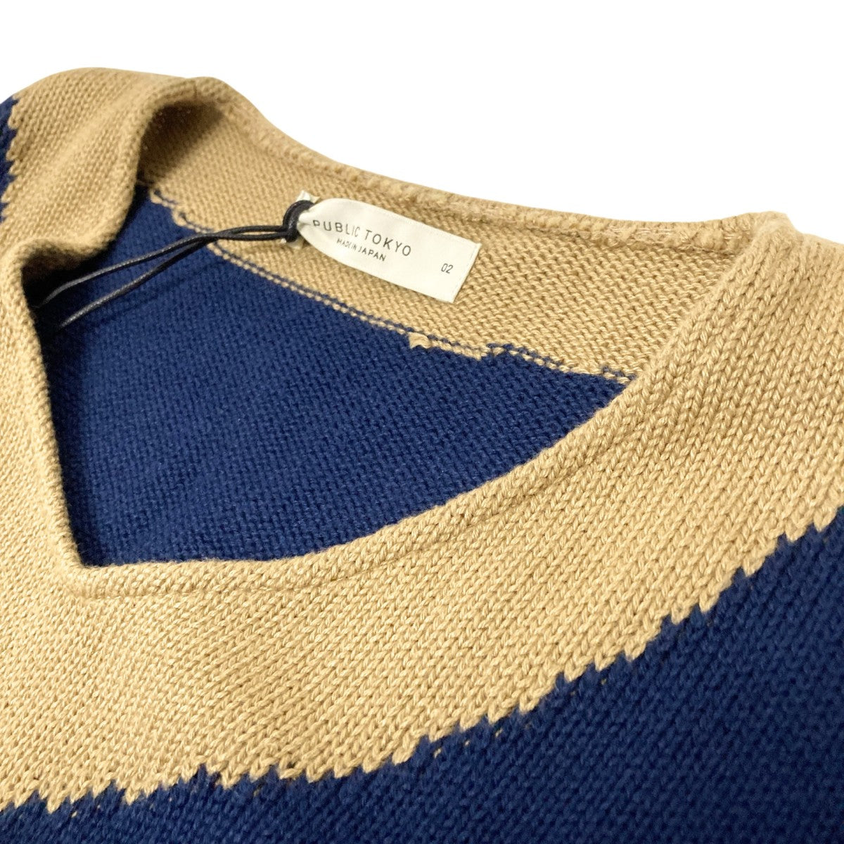 PUBLIC TOKYO OVERSIZE TILDEN KNITVネックニット600130001 古着・中古-3枚目のアイテム画像