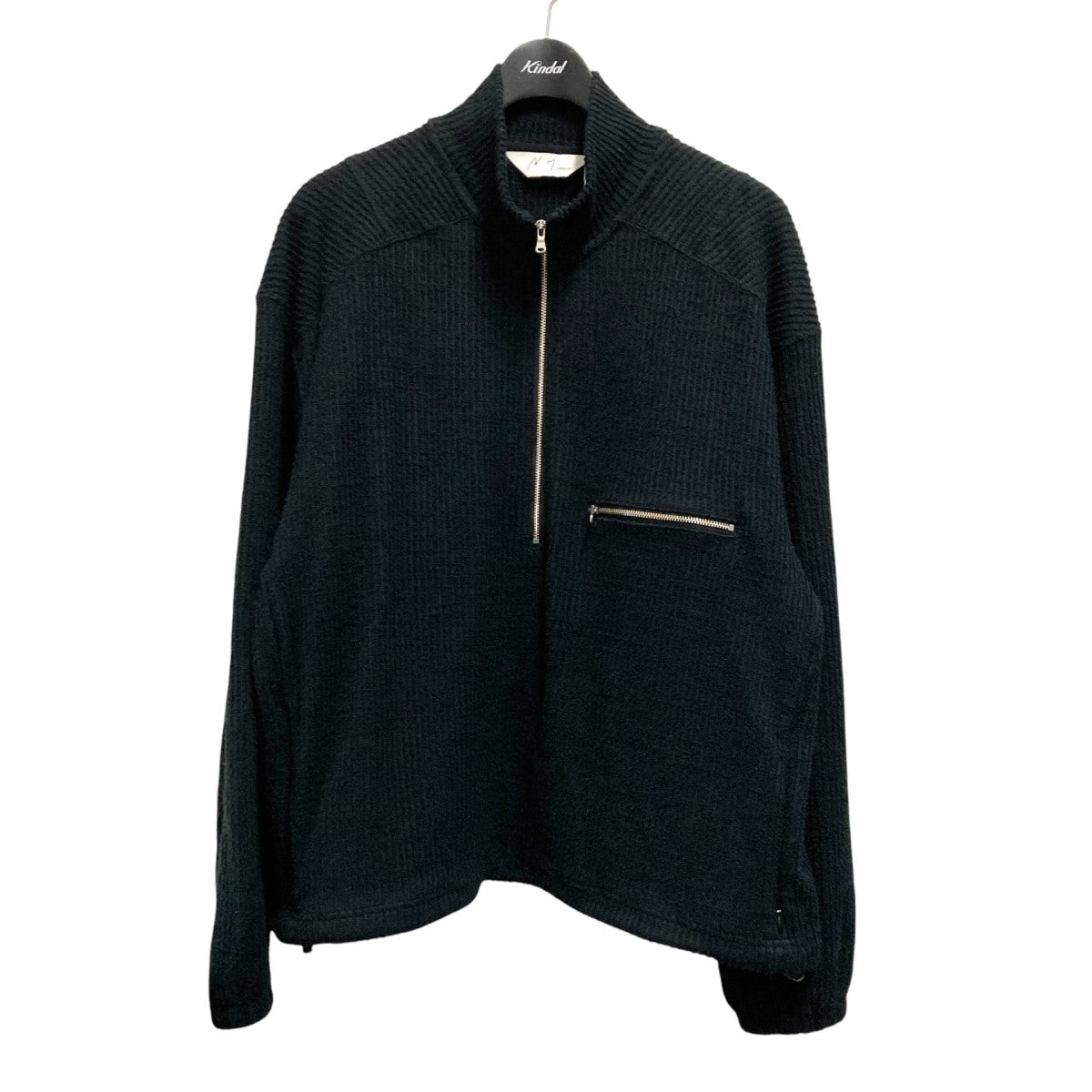 ANCELLM(アンセルム) CUT STRIPE HALF ZIP PULL OVER SHIRTハーフ 