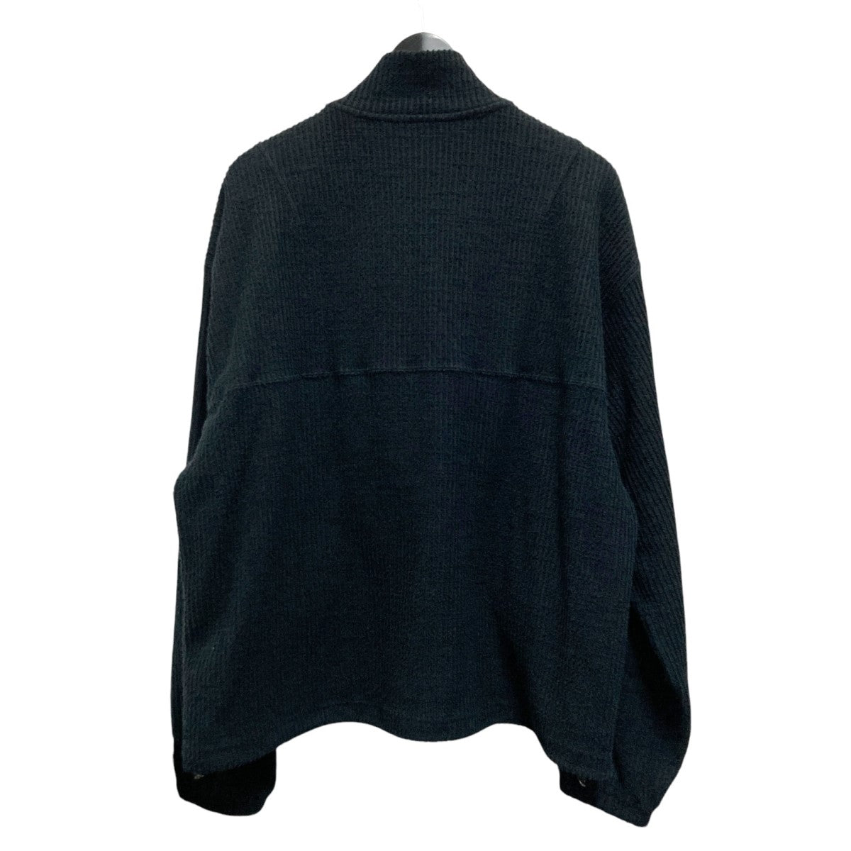 CUT STRIPE HALF ZIP PULL OVER SHIRT(BLACK) – ANCELLM