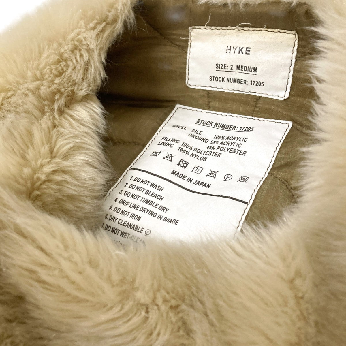 HYKE(ハイク) FAUX FUR REVERSIBLE COAT中綿ジャケット17205 17205