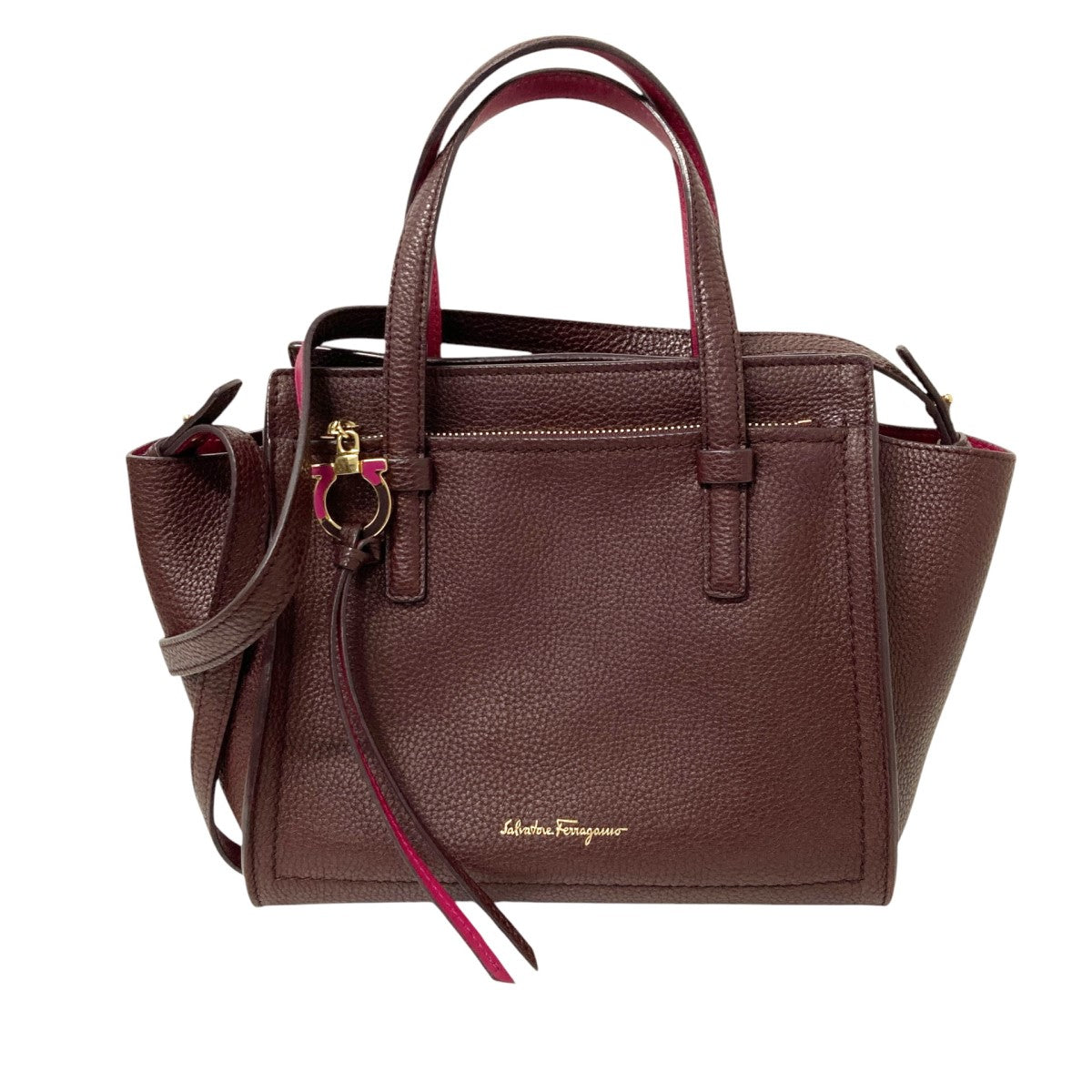 Salvatore Ferragamo ガンチーニ 2WAYショルダーバッグEE 21 F478 古着・中古-1枚目のアイテム画像