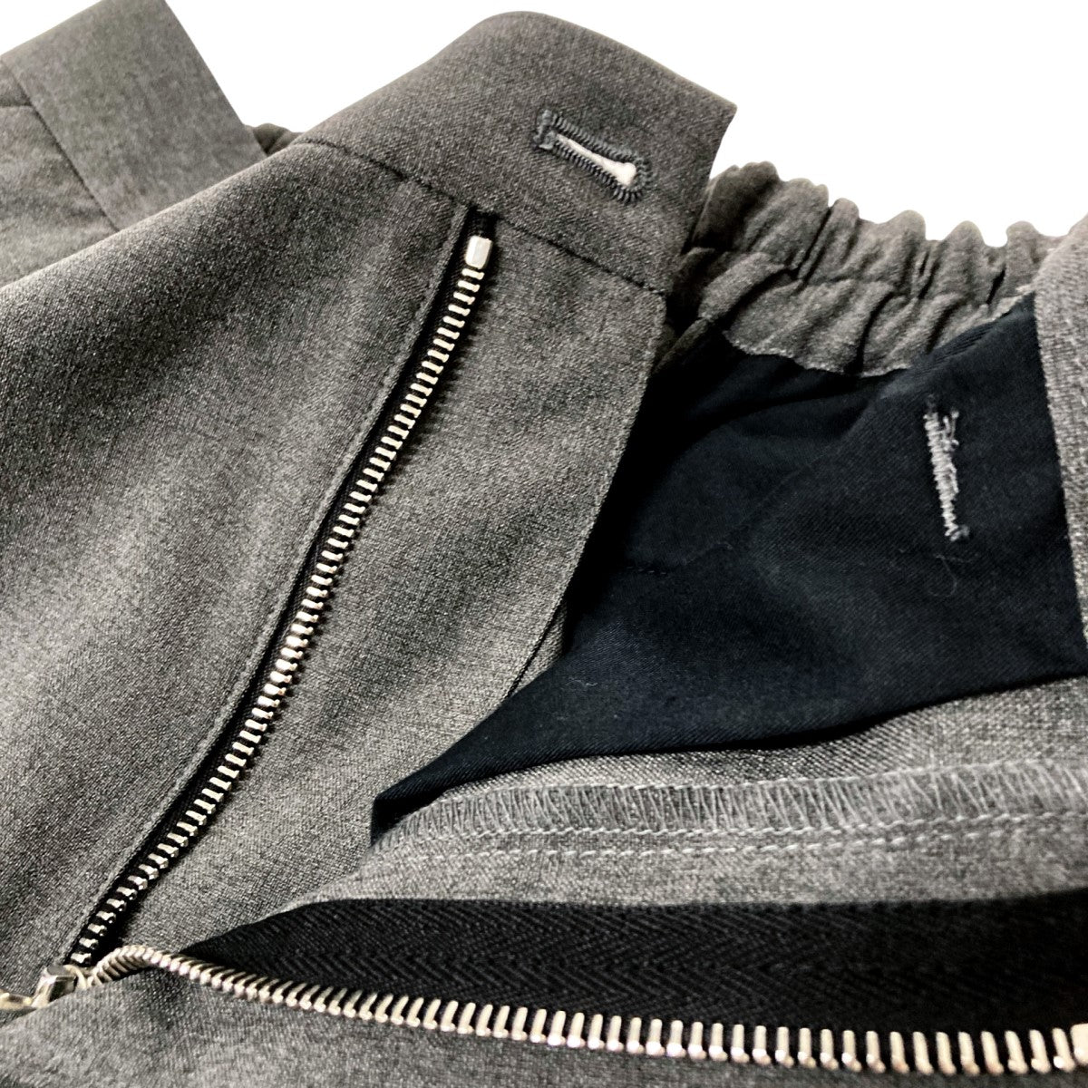 【美品】SOPHNET. テーパード ウール スラックス パンツ M チャコール SERACE】Wide silhouette tapered pants / ワイドシルエット
