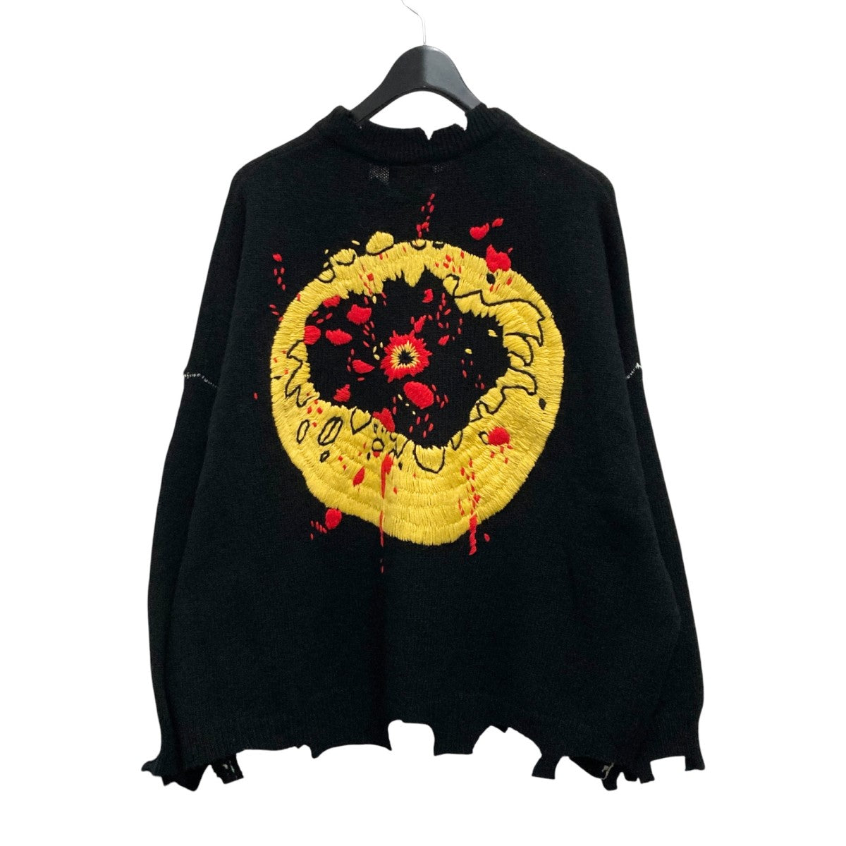 SAINT MICHAEL CP CREW KNITSMILEダメージ加工ニットSM YS1 0000 C07 古着・中古-2枚目のアイテム画像