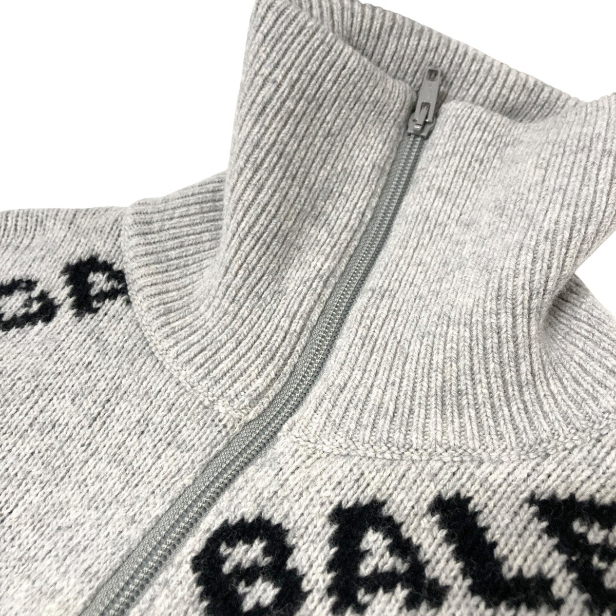 BALENCIAGA(バレンシアガ) Fulk-Zip HI-Neck Blackジップニット534644