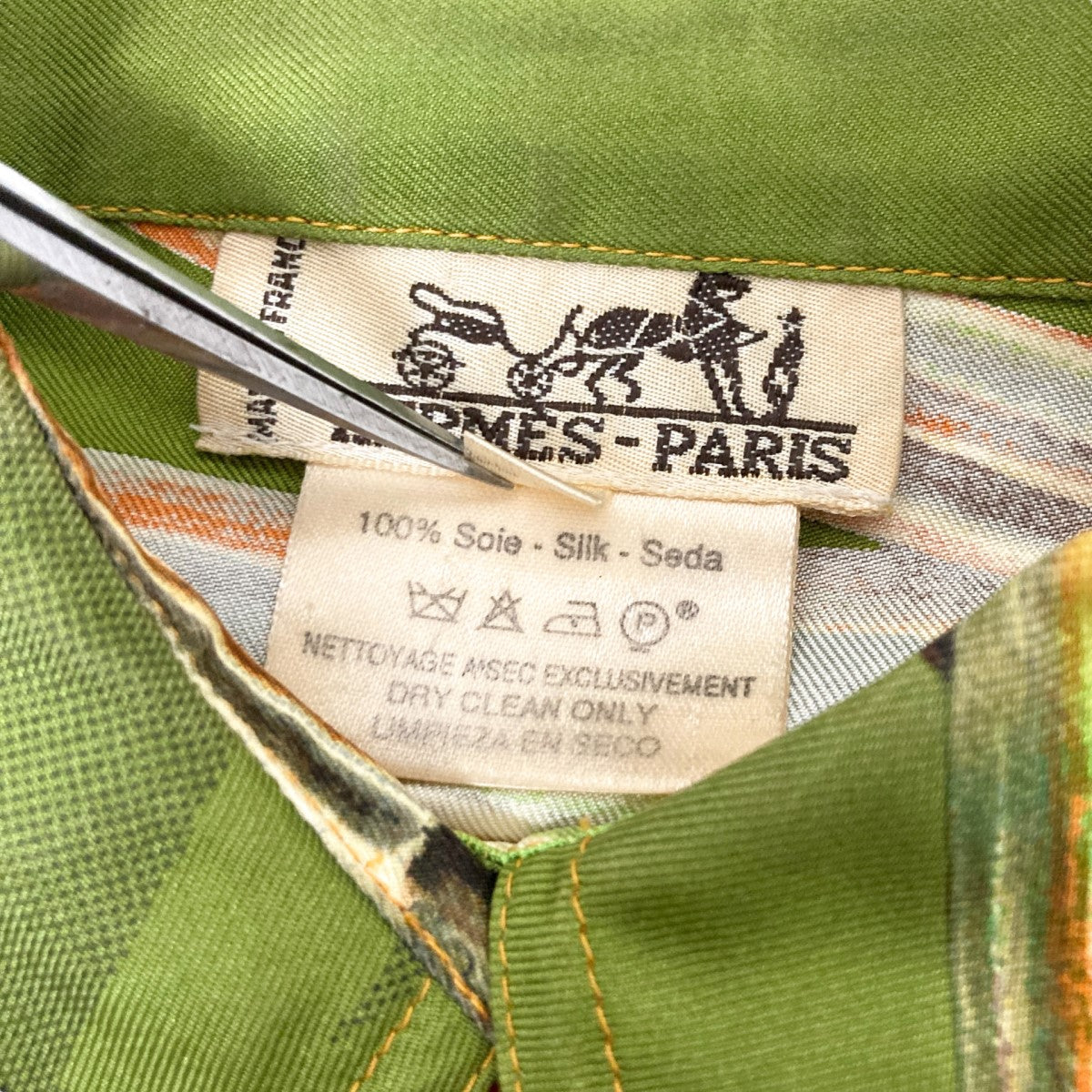 HERMES 総柄シャツ 古着・中古-5枚目のアイテム画像