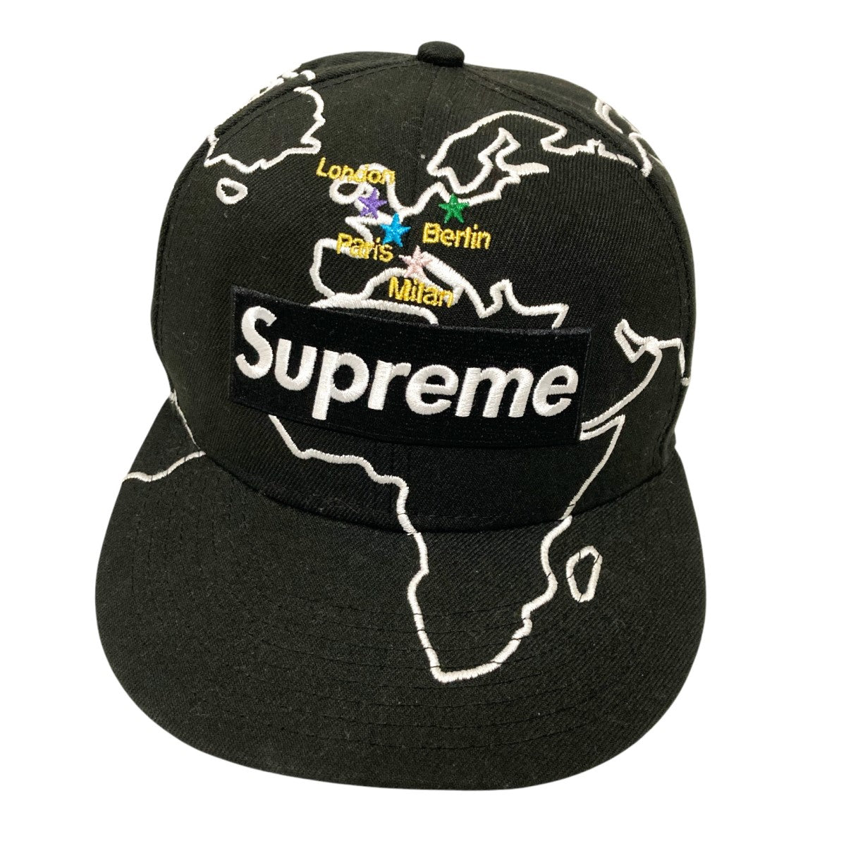 Supreme×New Era 23AWWorldwide Box Logo New Era Hat刺繍