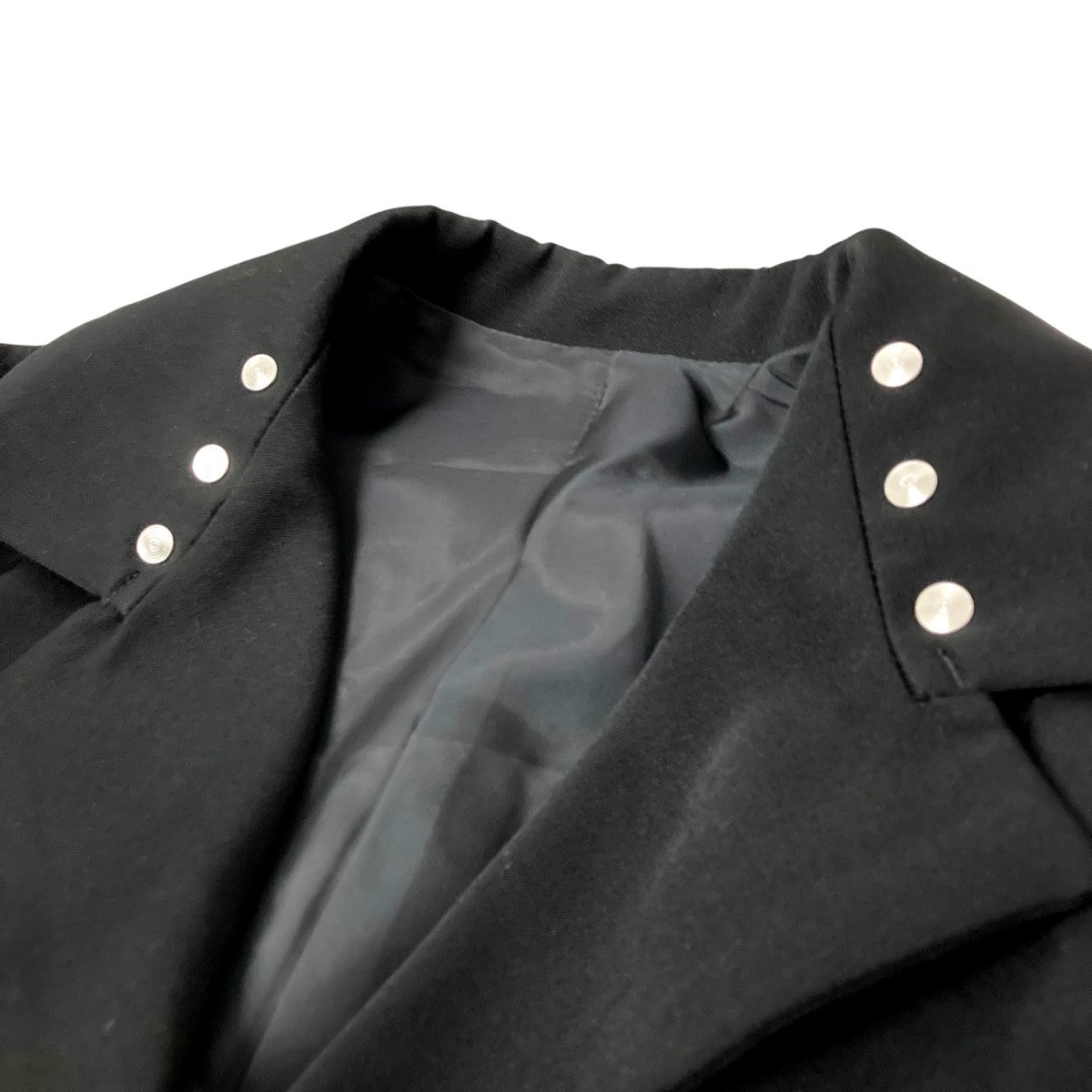 80s y's ワイズ　ヴィンテージスーツセットアップ　ジャケット&パンツ　黒色 ワイズY's パッチワークデザインセットアップスーツ 黒3・2 (K