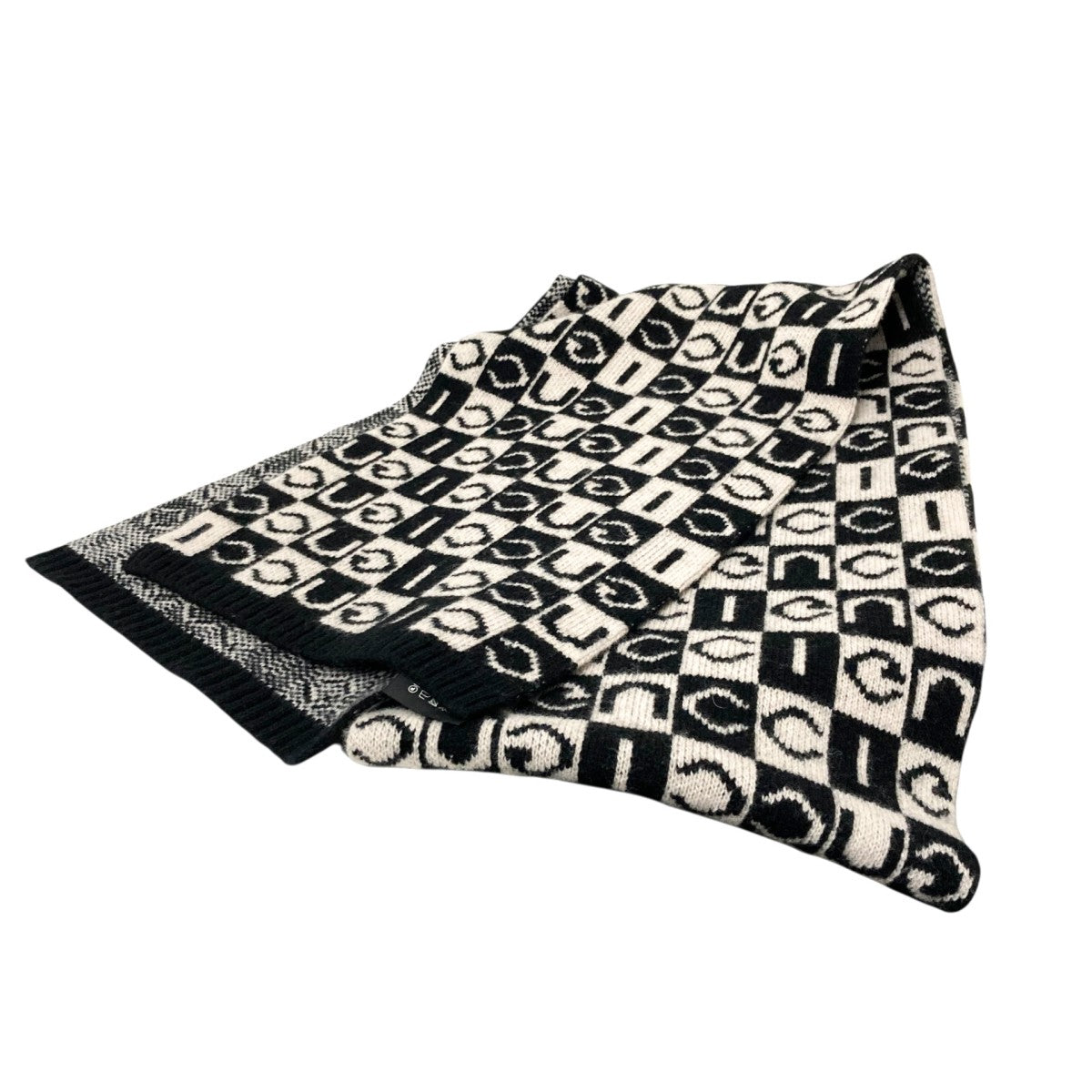 GUCCI(グッチ) CHECKERBBOARD WOOL SCARF総柄マフラー ホワイト