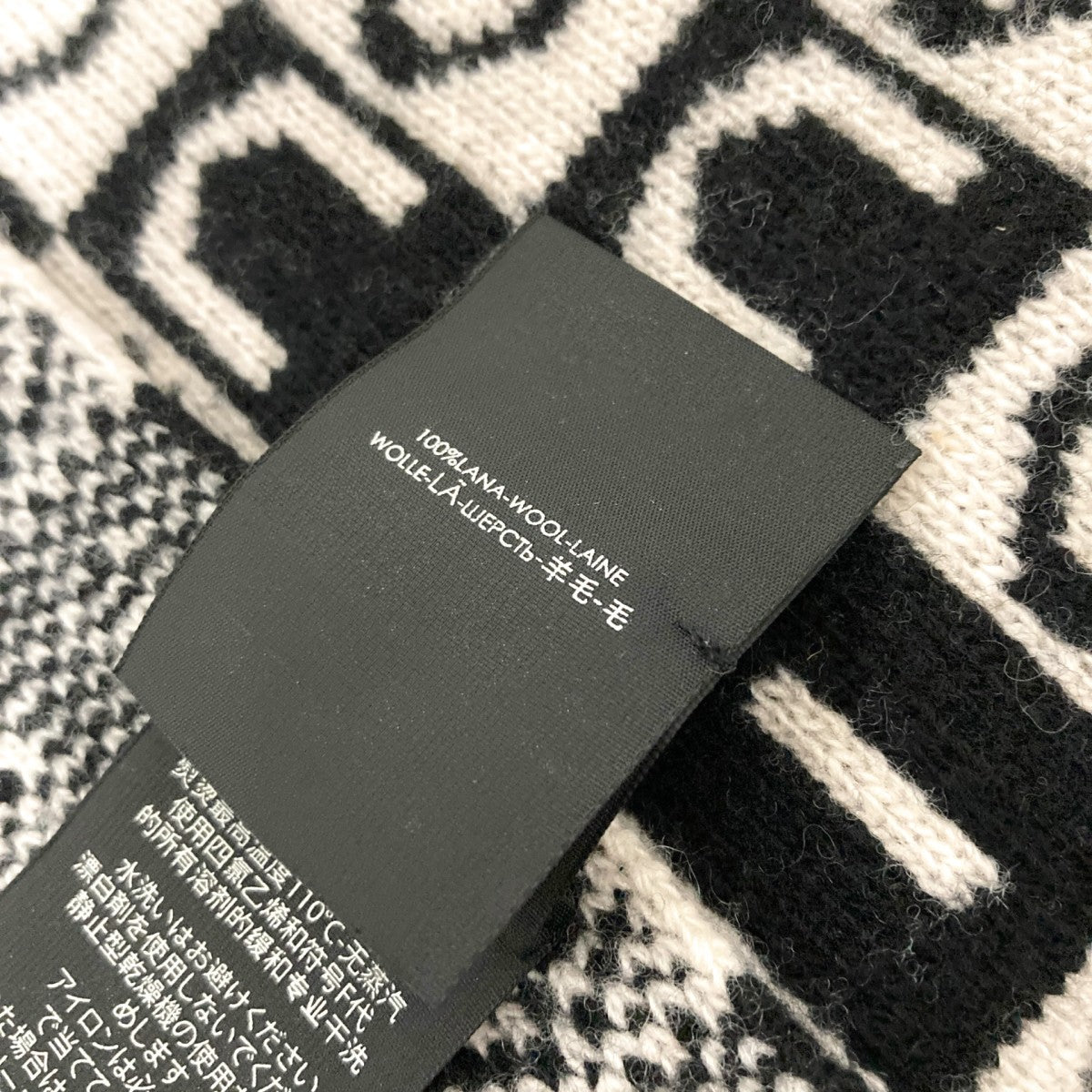 GUCCI(グッチ) CHECKERBBOARD WOOL SCARF総柄マフラー ホワイト