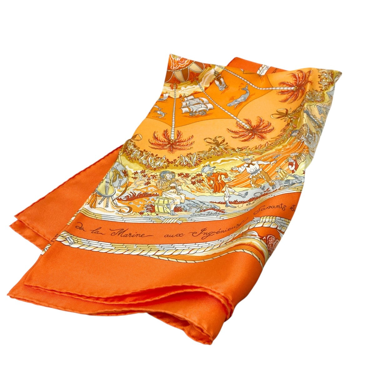 HERMES　スカーフ　カレ90　PER ASTRA AD ASTRA HERMES(エルメス) カレ90PER ASTRA ADASTRA総柄シルクスカーフ