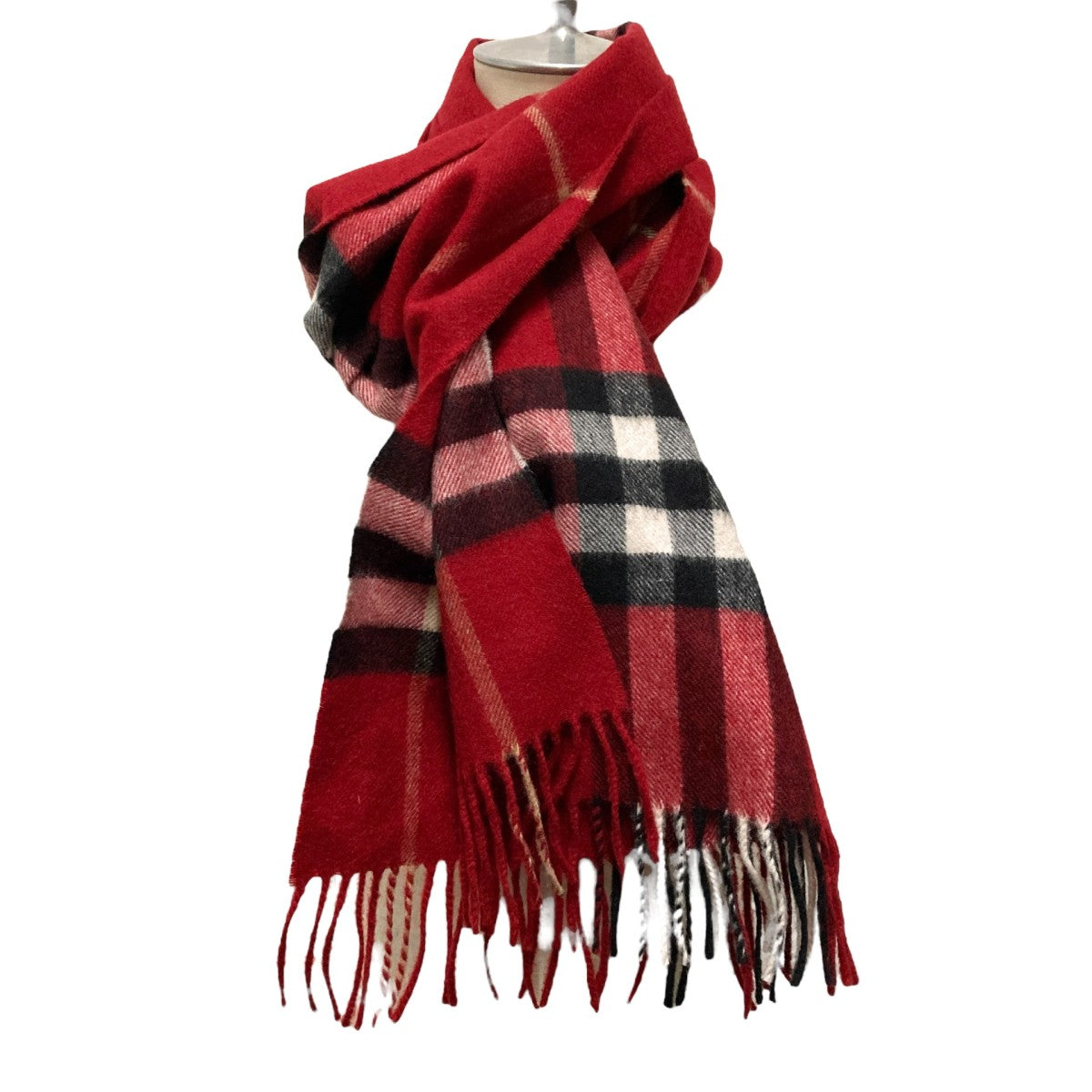 BURBERRY LONDON(バーバリーロンドン) チェックフリンジカシミヤ