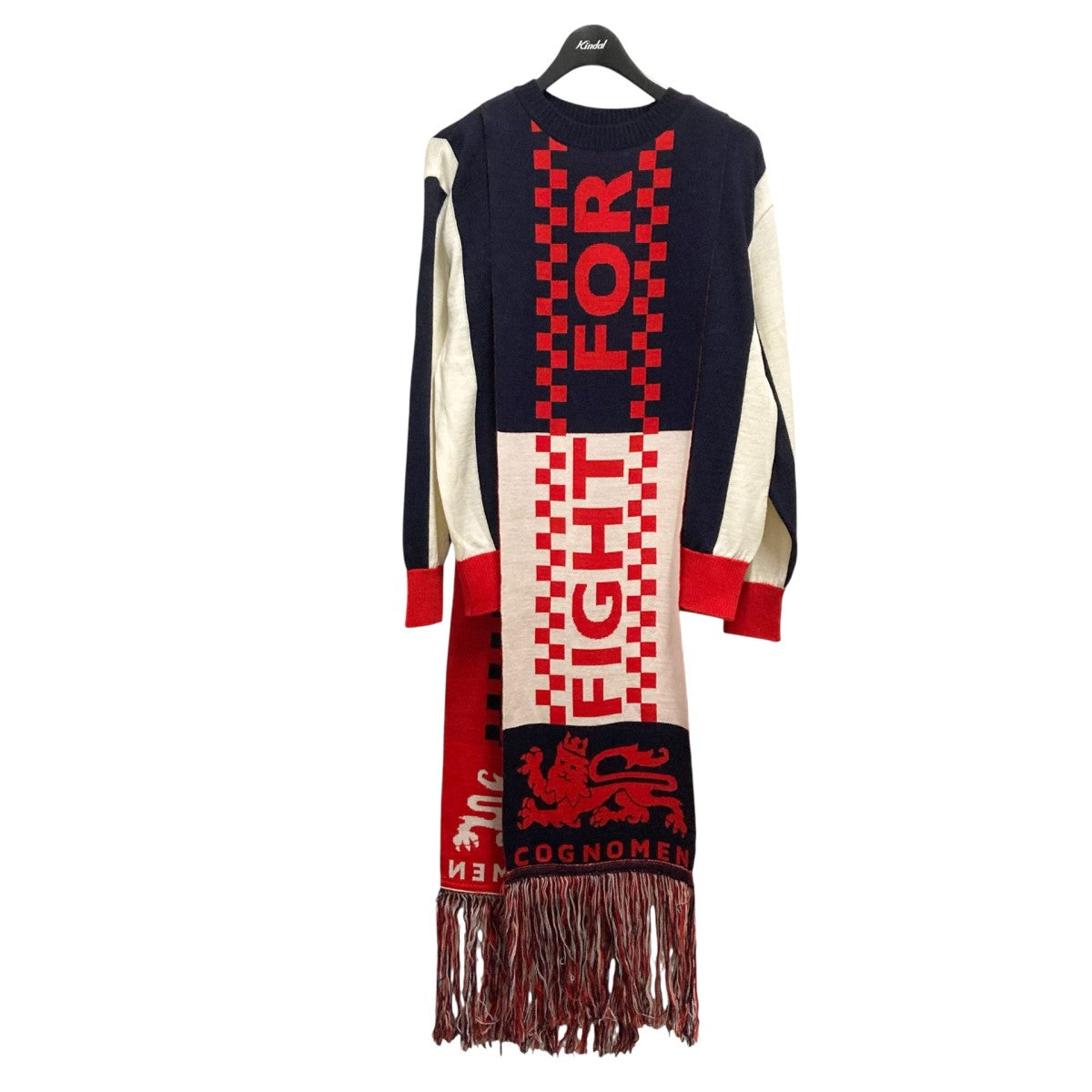 COGNOMEN FOOTBALL SCARF KNITマフラードッキングニットGLORY KN U03 古着・中古-1枚目のアイテム画像