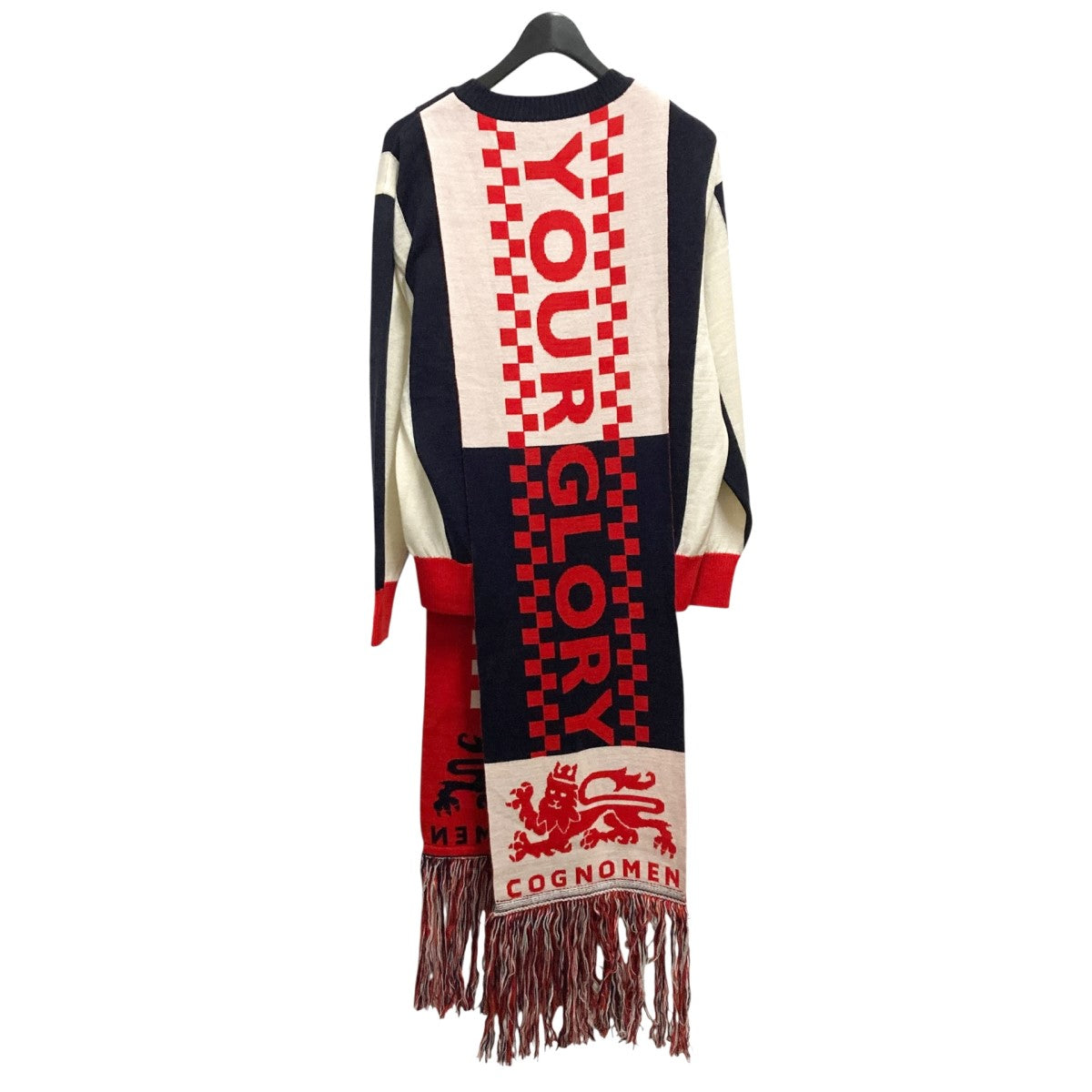 【未使用】COGNOMEN コグノーメン FOOTBALL SCARF KNIT COGNOMEN(コグノーメン) FOOTBALL SCARF KNITマフラードッキングニット
