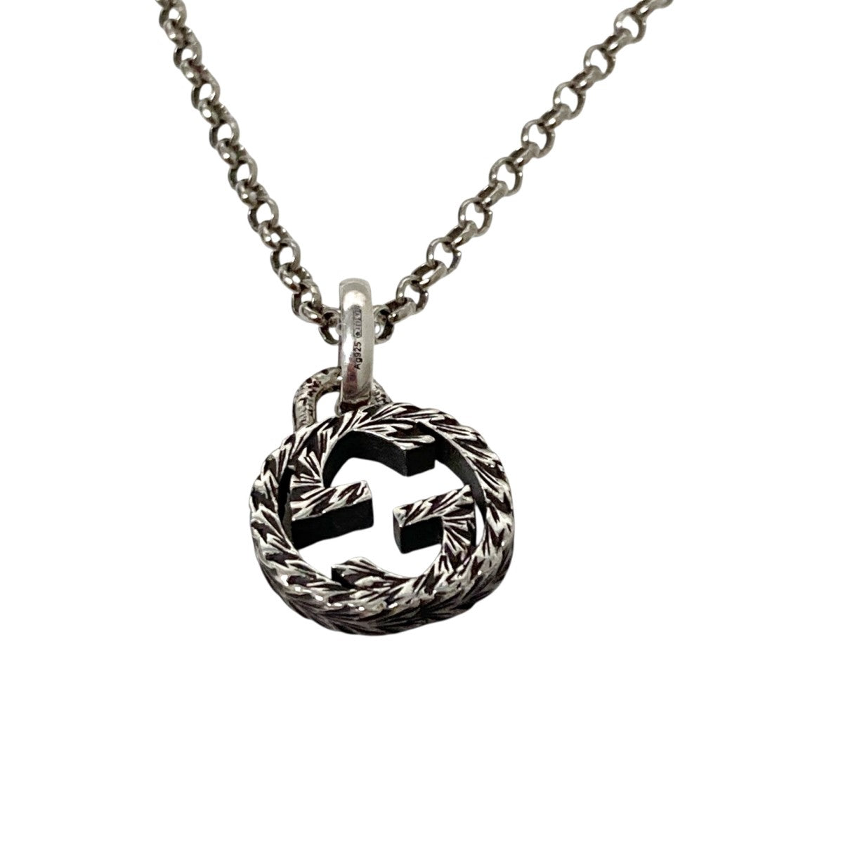GUCCI(グッチ) インターロッキングロゴネックレス シルバー