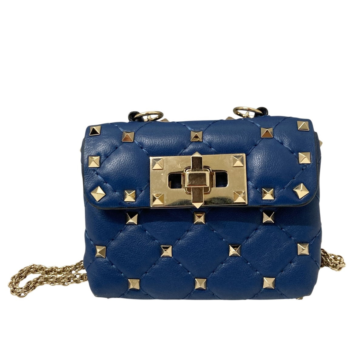 ★関税込★VALENTINO★ロックスタッドチェーンポーチ★ VALENTINO - ロックスタッズ グレインカーフスキン チェーン