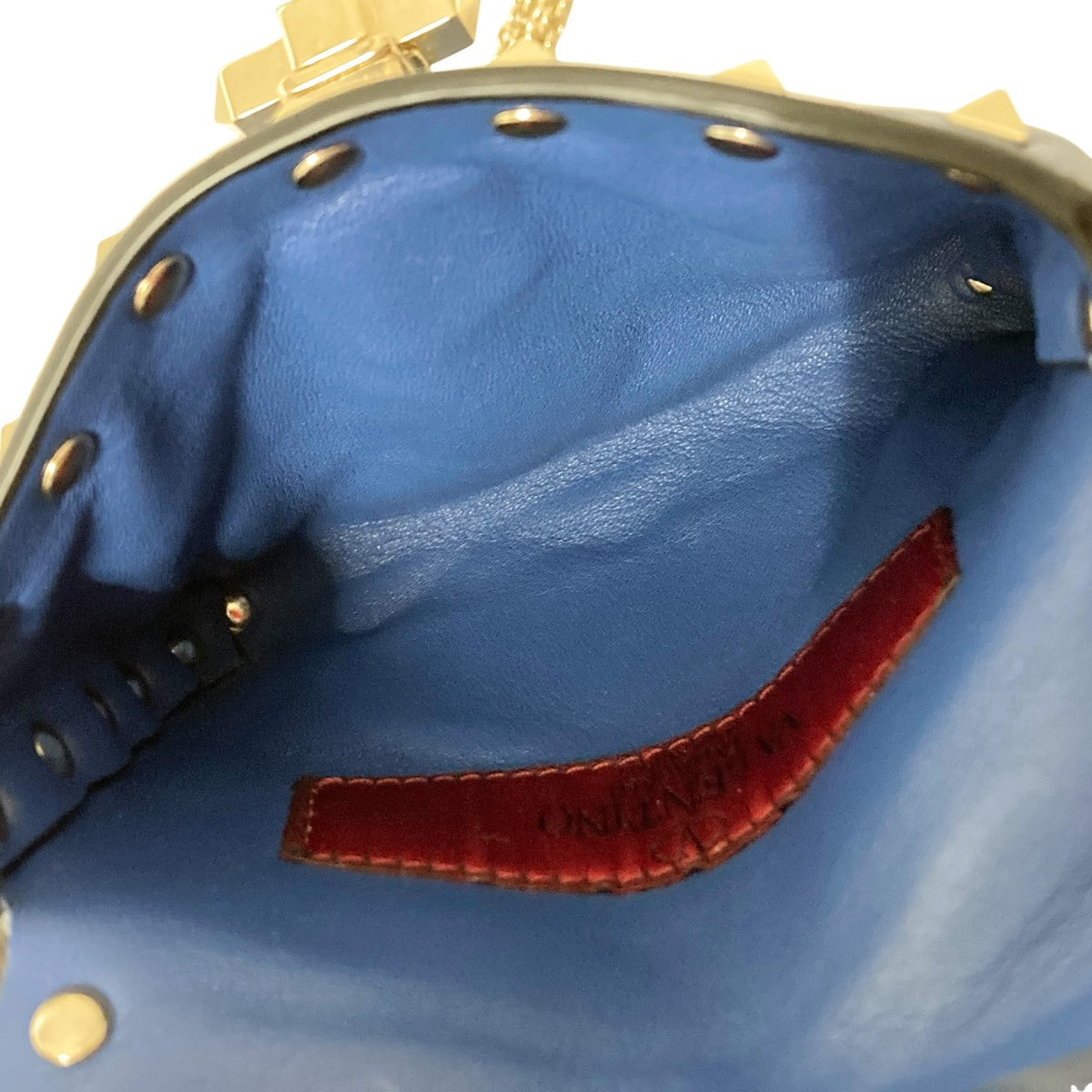 超希少 ヴァレンティノガラヴァーニ ハンドバッグ ゴールドチャーム ネイビー 超希少 ヴァレンティノガラヴァーニ ハンドバッグ ゴールド