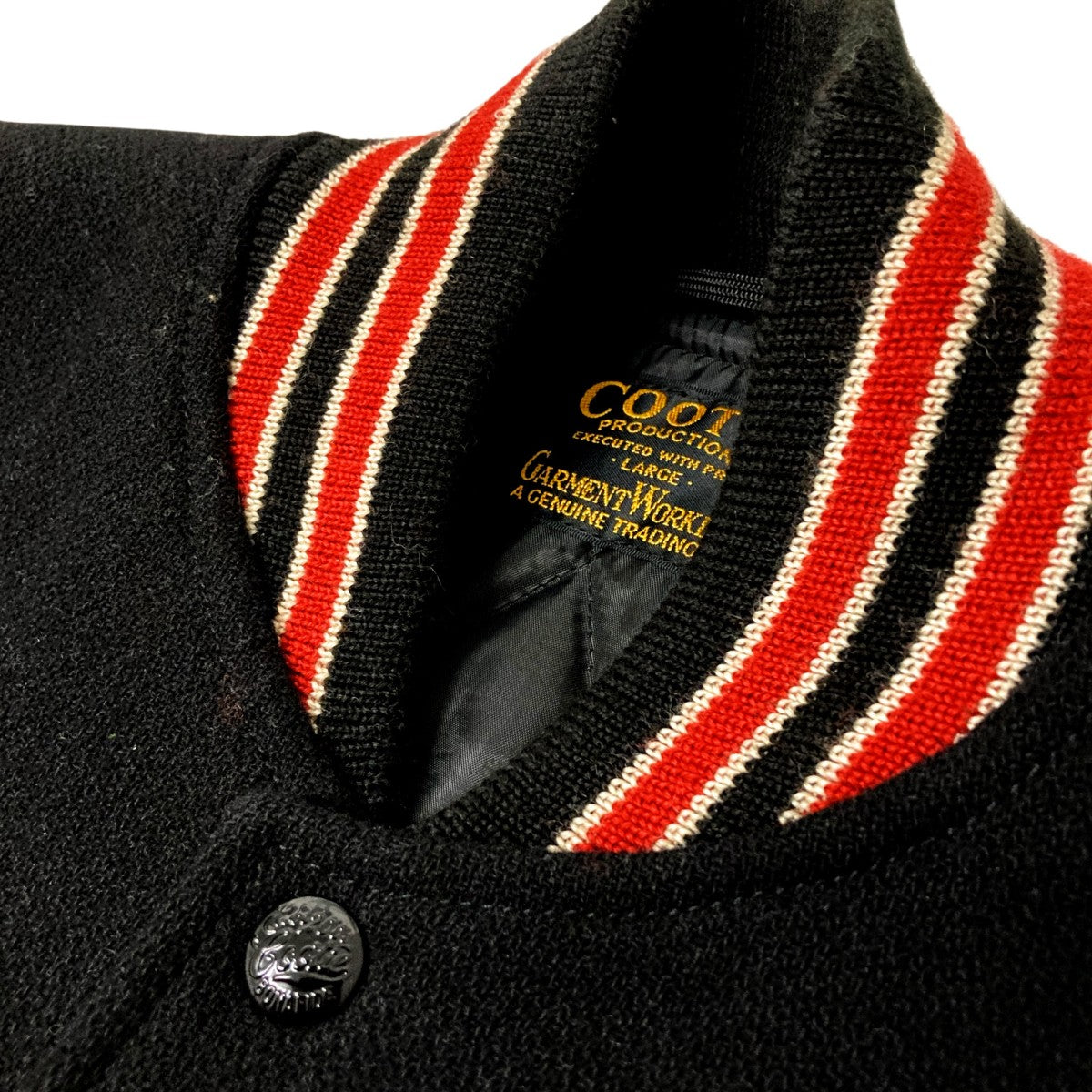 COOTIE(クーティー) 1st place jacketスタジャン ブラック×レッド