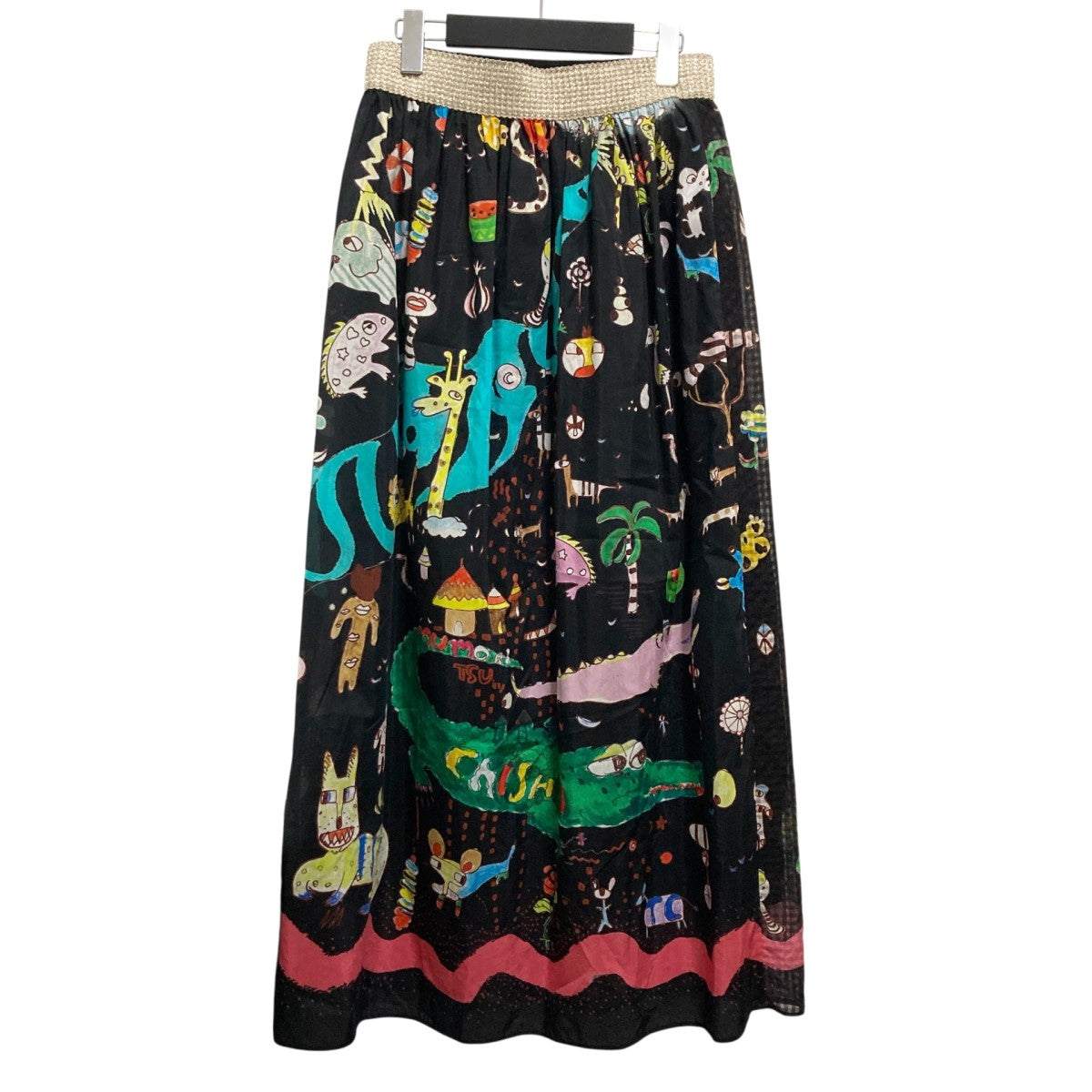 ツモリチサト コミックフラワー スカート シルク tsumori chisato(ツモリチサト) ペチコート付き総柄スカート