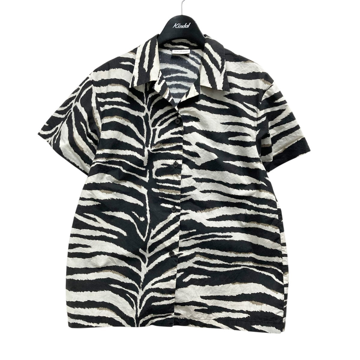 ドリスヴァンノッテン DRIES VAN NOTEN ゼブラ柄半袖シャツ 71 01 01 01044 ホワイト×ブラック サイズ：38 DRIES VAN NOTEN(ドリスヴァンノッテン) ゼブラ柄半袖シャツ71