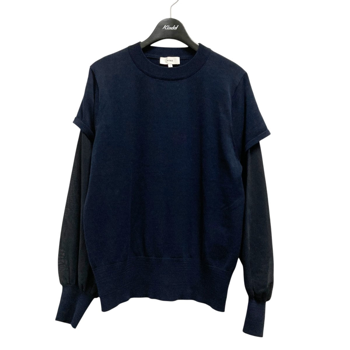 カタログギフトも！ HYKE(ハイク) ネイビー 11272 221 11272 レイヤード風ニット221 トップス