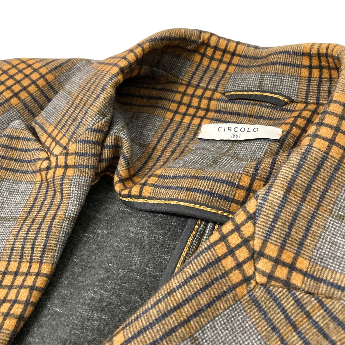 Circolo 1901(チルコロ) チェックテーラードジャケット ブラウン
