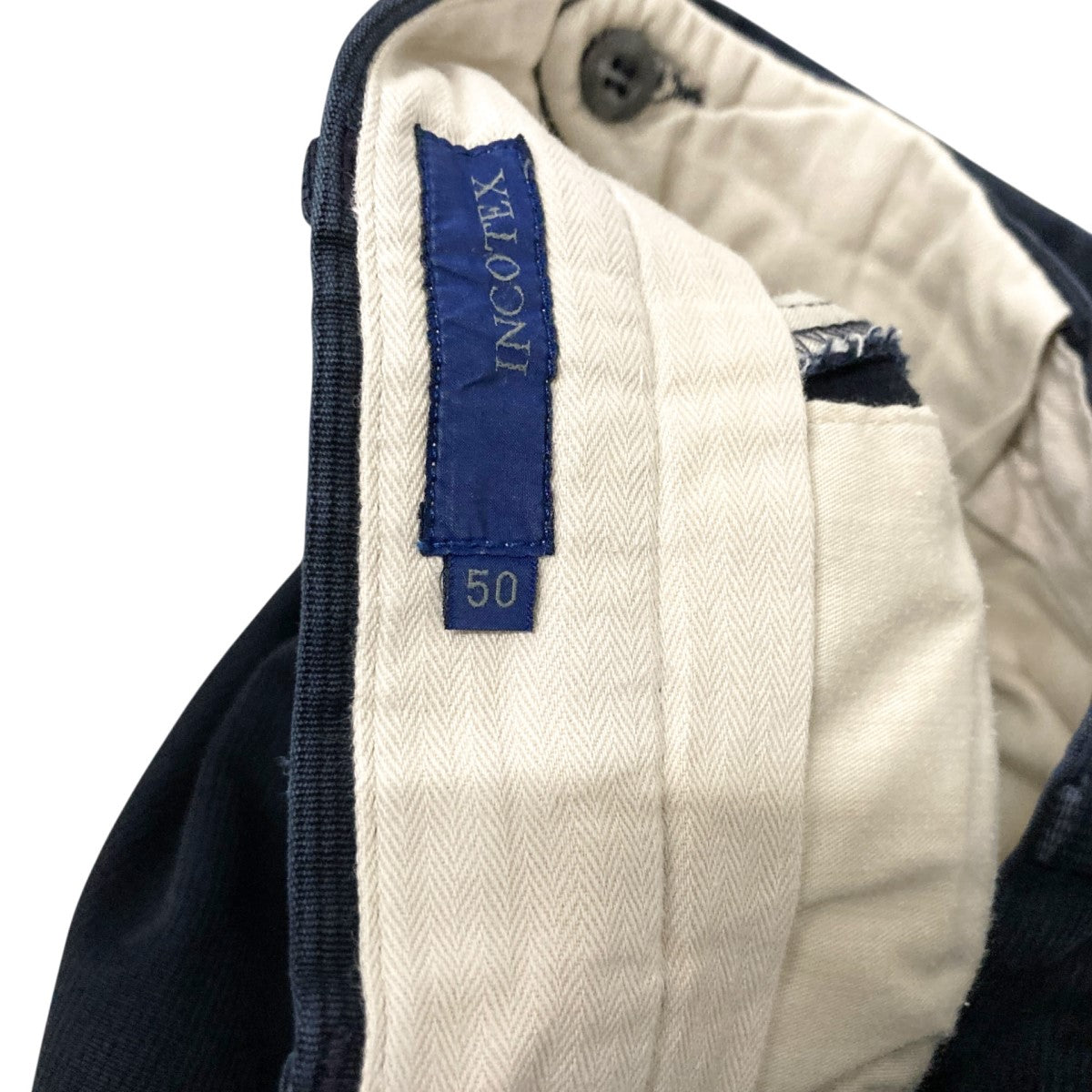 INCOTEX(インコテックス) コットンパンツ ネイビー サイズ 50