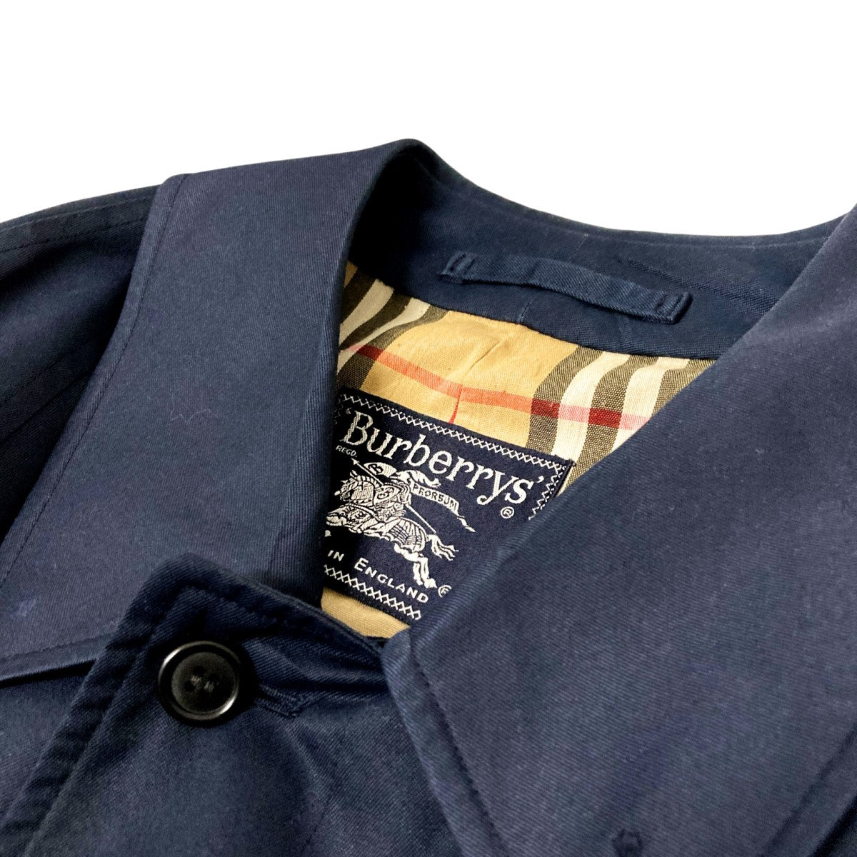 Burberry's ステンカラーコート ネイビー 90'sバーバリーズ Burberrys ステンカラーコート ネイビー