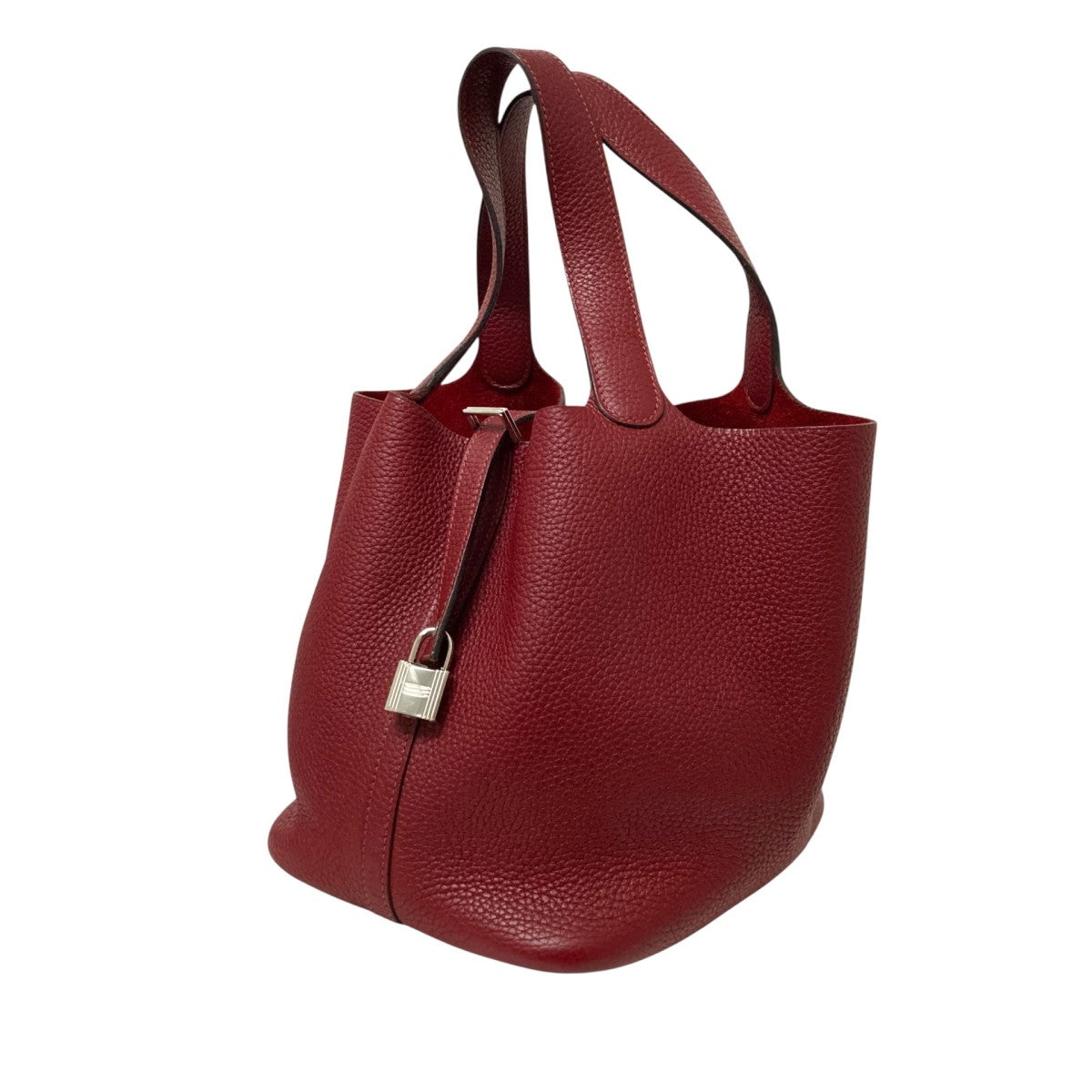 ピコタンロックＭＭ レザー ハンドバッグ Ｘ刻印 レッド　25020302 HERMES(エルメス) ピコタンロックMMハンドバッグA刻印(2017) A