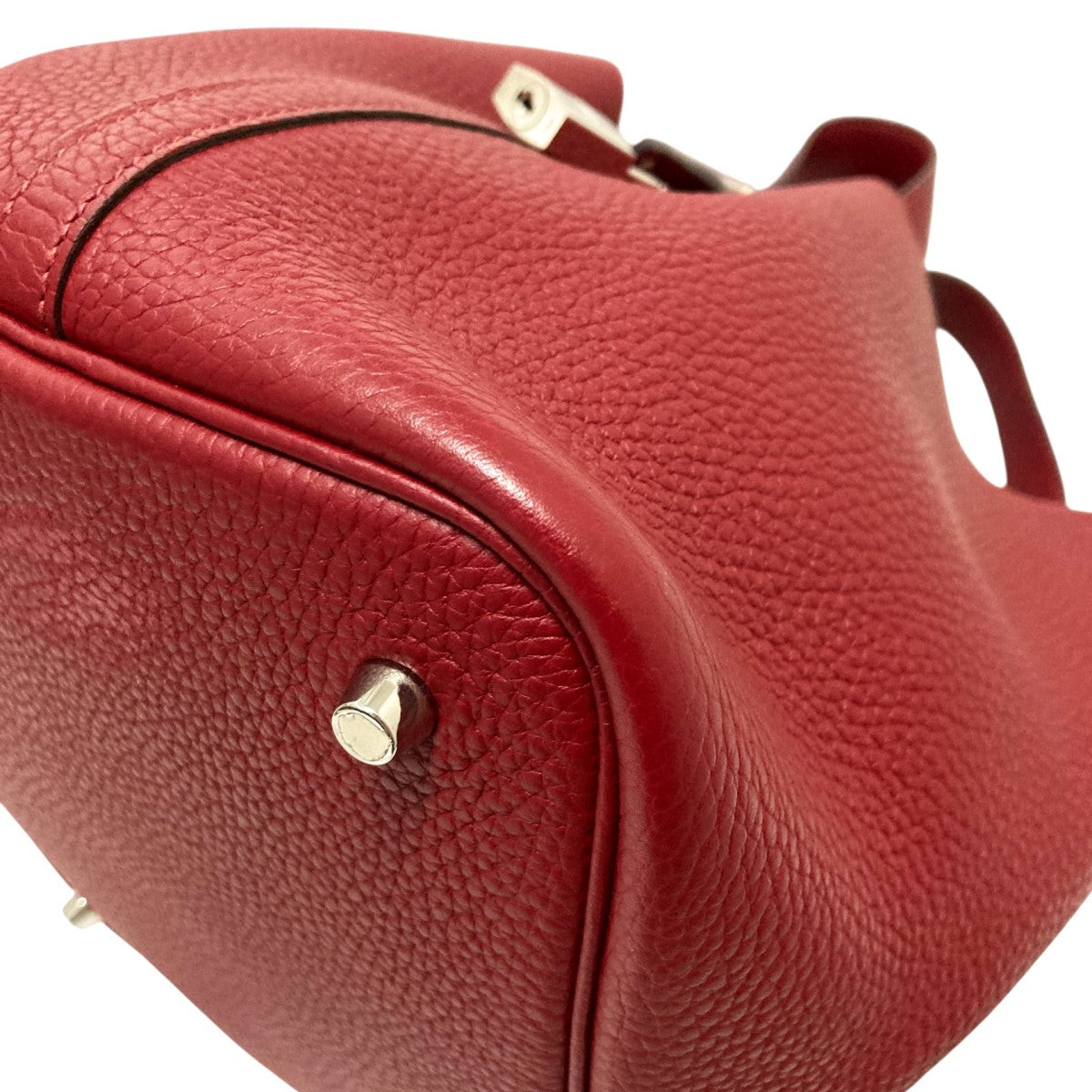 ピコタンロックＭＭ レザー ハンドバッグ Ｘ刻印 レッド　25020302 HERMES エルメス ピコタンロックPM ハンドバッグ レザー レッド